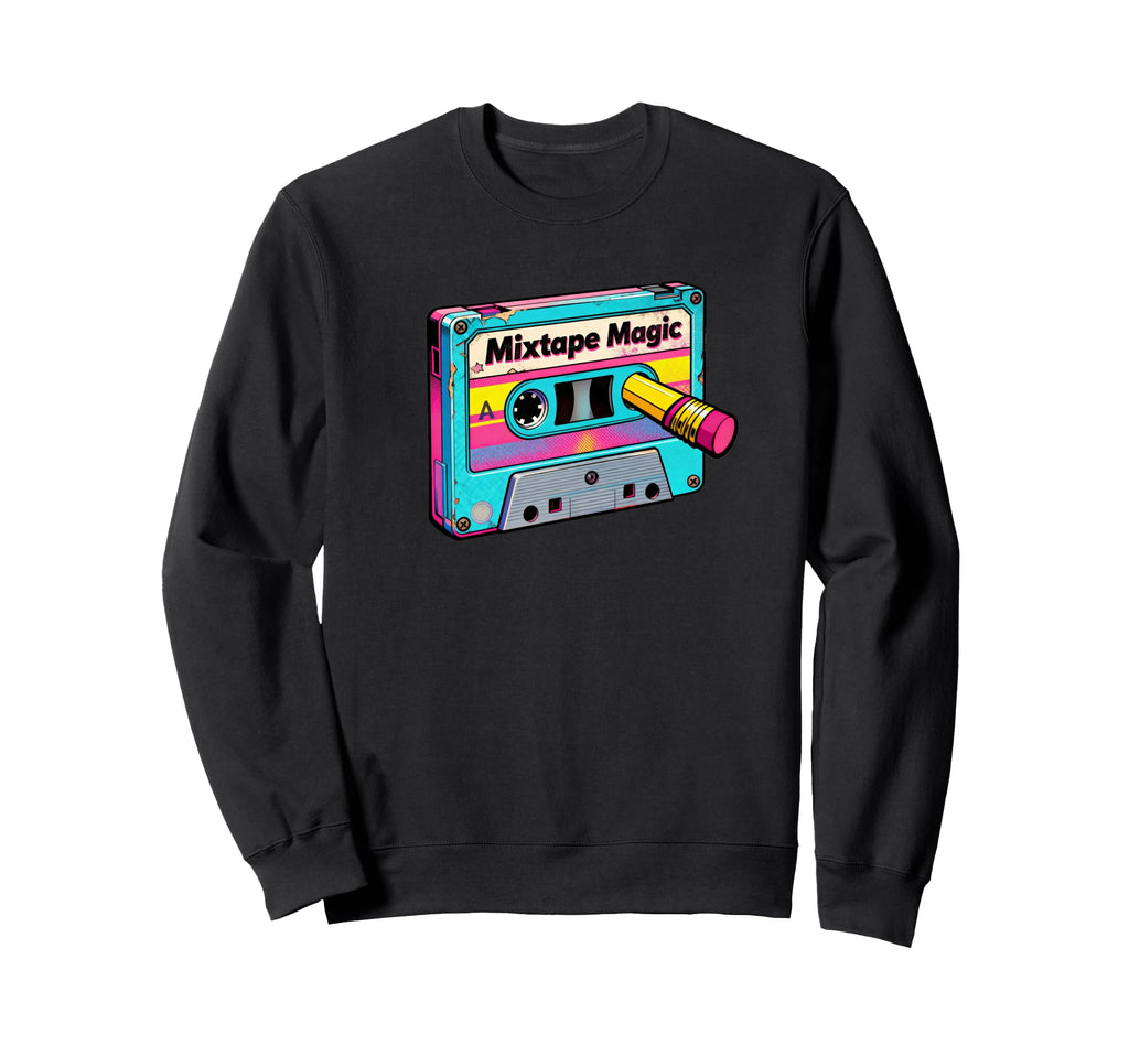 80S 90S Cassette Mixtape Party Sweatshirt - Fun Novelty Design for Adults - T-Shirt, Sweatshirt, Hoodie
