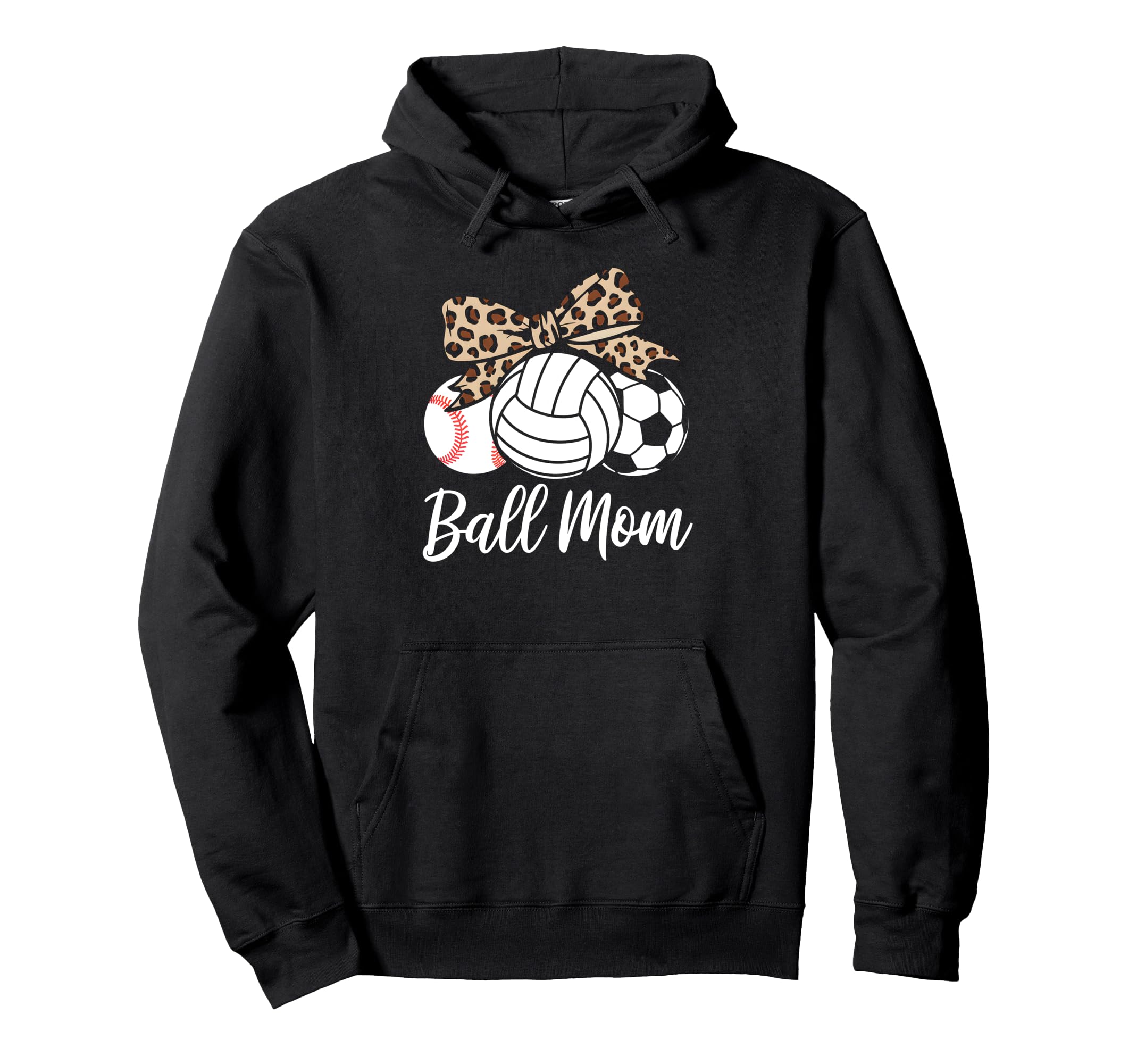 Ball Mom Baseball Volleyball Soccer Hoodie - Minimalist Print for Adults - T-Shirt, Sweatshirt, Hoodie