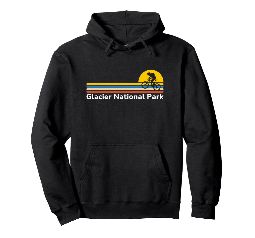 Glacier National Park Souvenirs Biking Hoodie - Trendy Graphic for Adults - T-Shirt, Sweatshirt, Hoodie