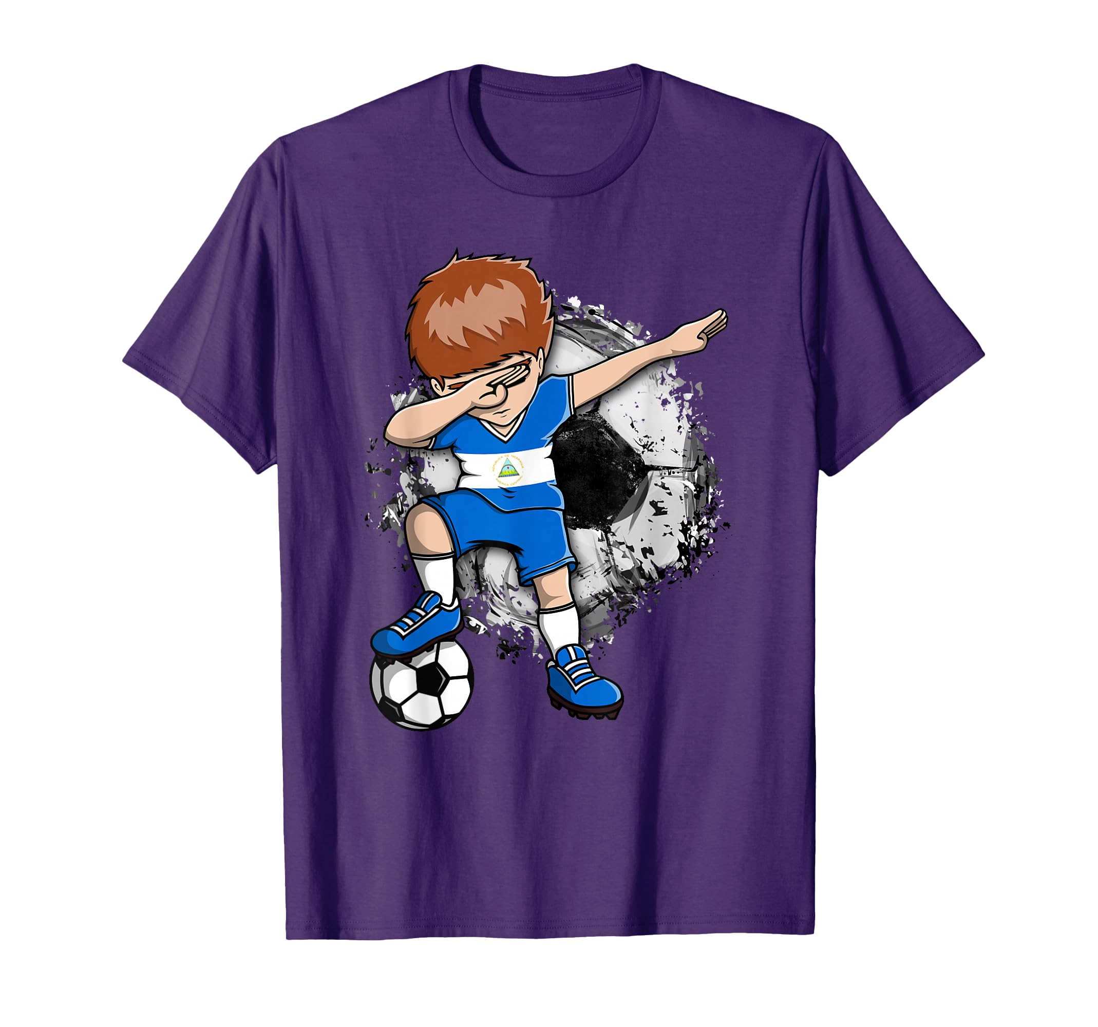 Dabbing Soccer Nicaragua Jersey T-Shirt - Novelty Apparel for Adults - T-Shirt, Sweatshirt, Hoodie
