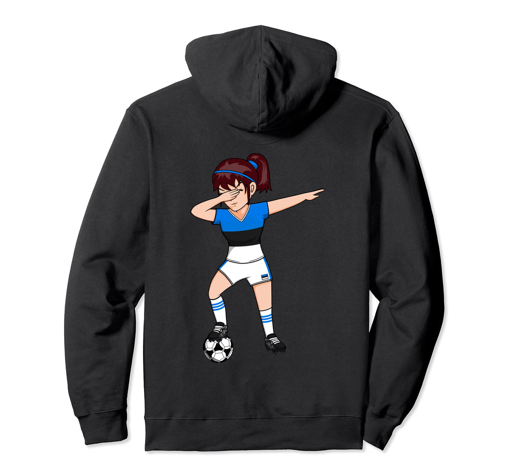 Dabbing Soccer Estonia Jersey Hoodie - Fun Novelty Design for Adults - T-Shirt, Sweatshirt, Hoodie