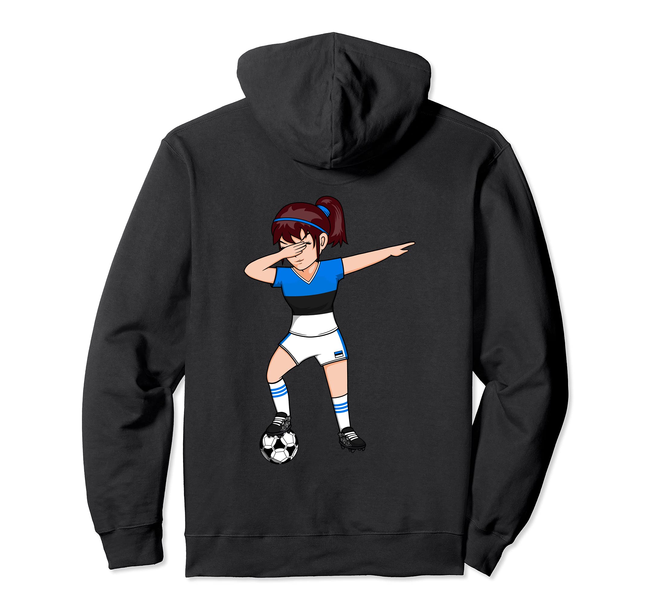 Dabbing Soccer Estonia Jersey Hoodie - Fun Novelty Design for Adults - T-Shirt, Sweatshirt, Hoodie