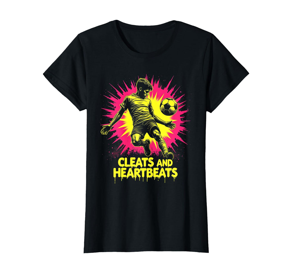 Cleats And Heartbeats Soccer Lover T-Shirt - Trendy Graphic Unisex - T-Shirt, Sweatshirt, Hoodie