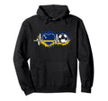 Heartbeat Curacao Flag Soccer Fan Hoodie - Fun Novelty Design for Adults - T-Shirt, Sweatshirt, Hoodie