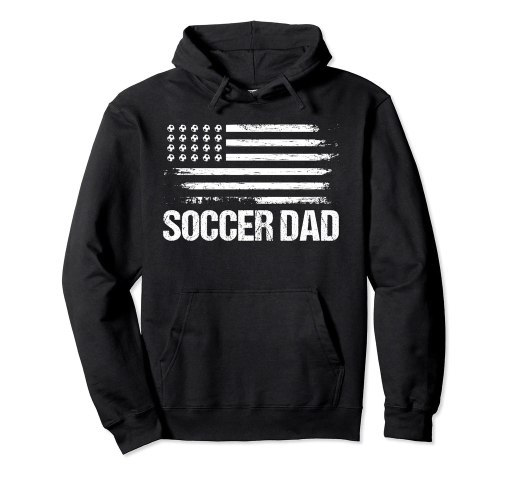 Mens Soccer Dad Patriotic Usa Flag Soccer Hoodie - Trendy Graphic Unisex - T-Shirt, Sweatshirt, Hoodie