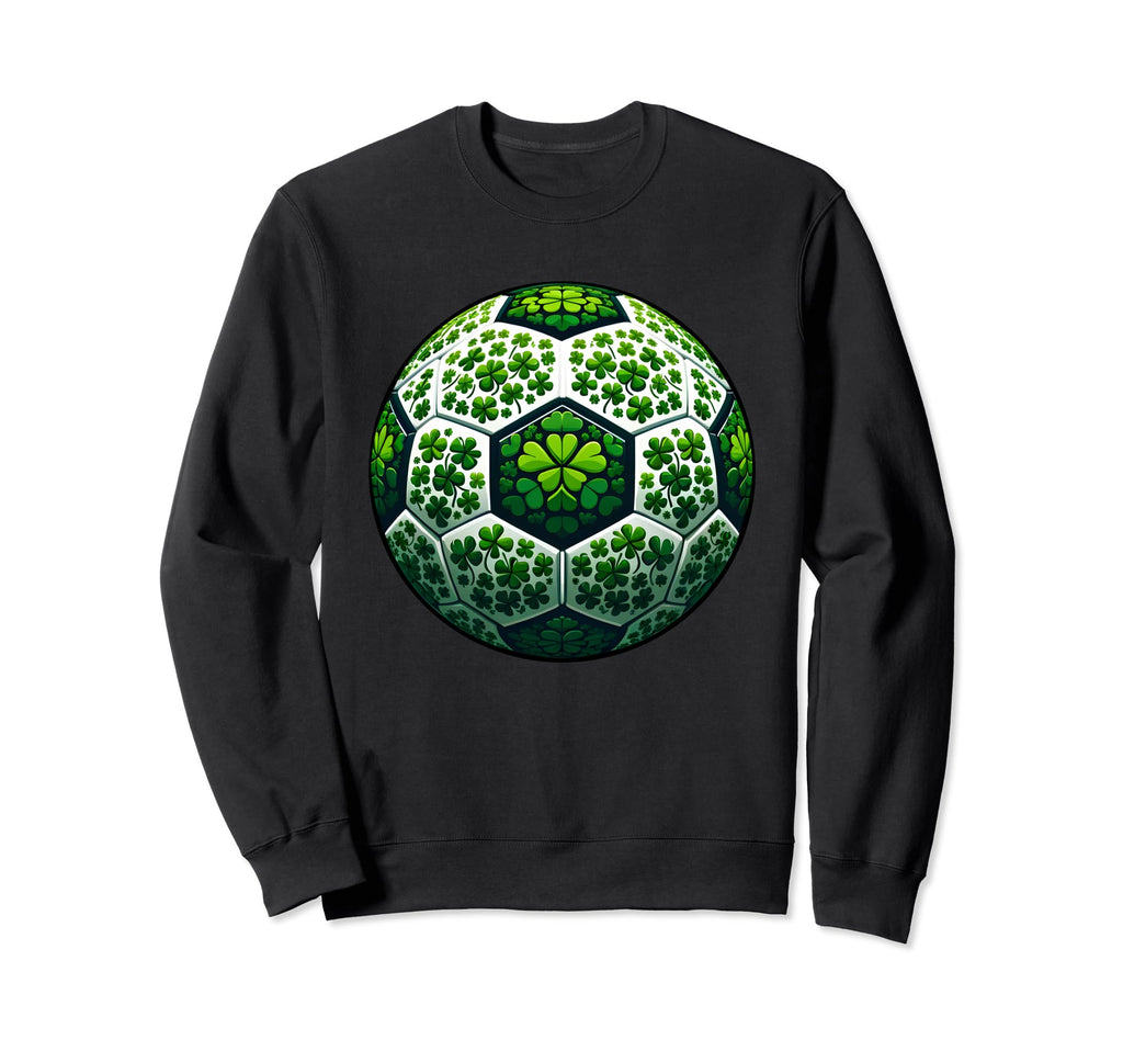 Soccer Ball Shamrock St Patricks Day Sweatshirt - Streetwear Style Unisex - T-Shirt, Sweatshirt, Hoodie