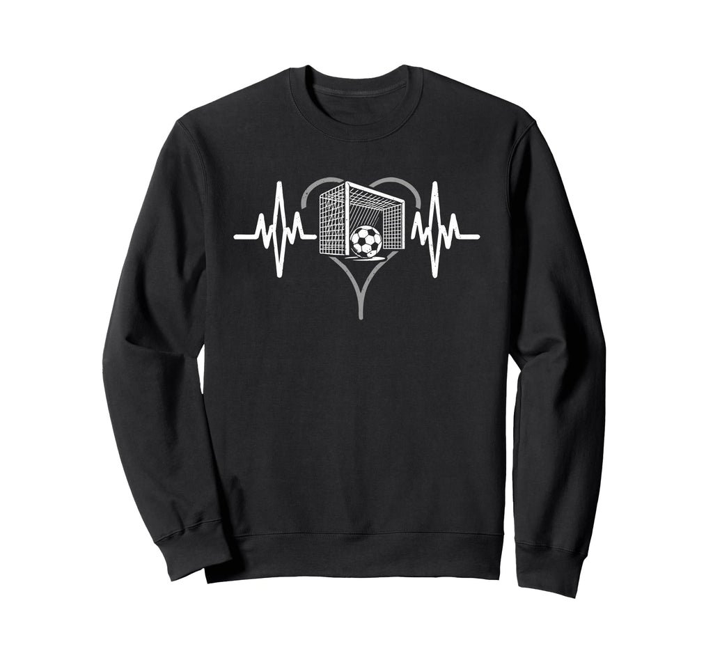 Heartbeat Soccer Heart Line Pulse Sweatshirt - Graphic Print Men Women - T-Shirt, Sweatshirt, Hoodie