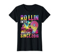 Roller Skating 9Th Birthday Rollin Into 9 T-Shirt - Unique Graphic Unisex - T-Shirt, Sweatshirt, Hoodie