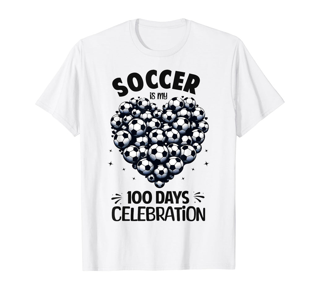 100 Days School Soccer Heart Love T-Shirt - Novelty Apparel Men Women - T-Shirt, Sweatshirt, Hoodie