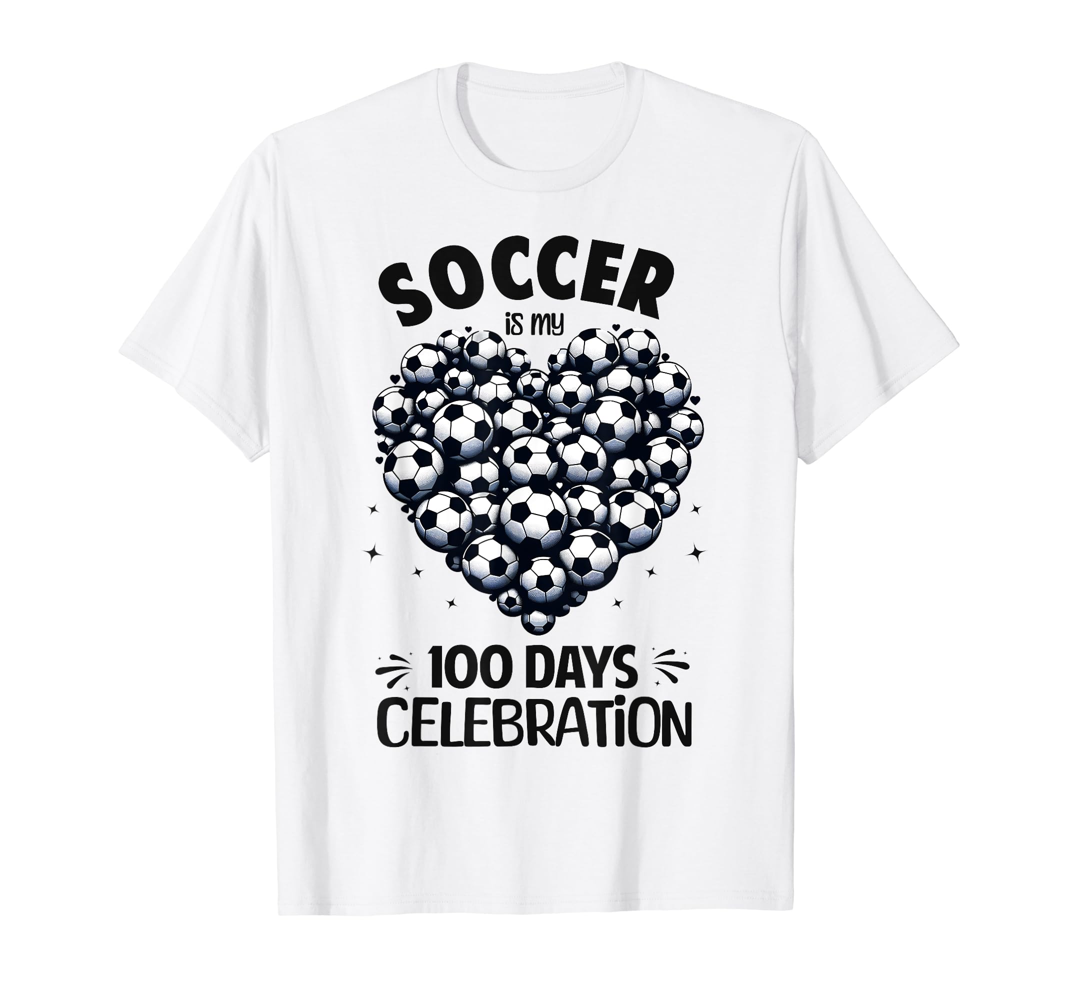 100 Days School Soccer Heart Love T-Shirt - Novelty Apparel Men Women - T-Shirt, Sweatshirt, Hoodie
