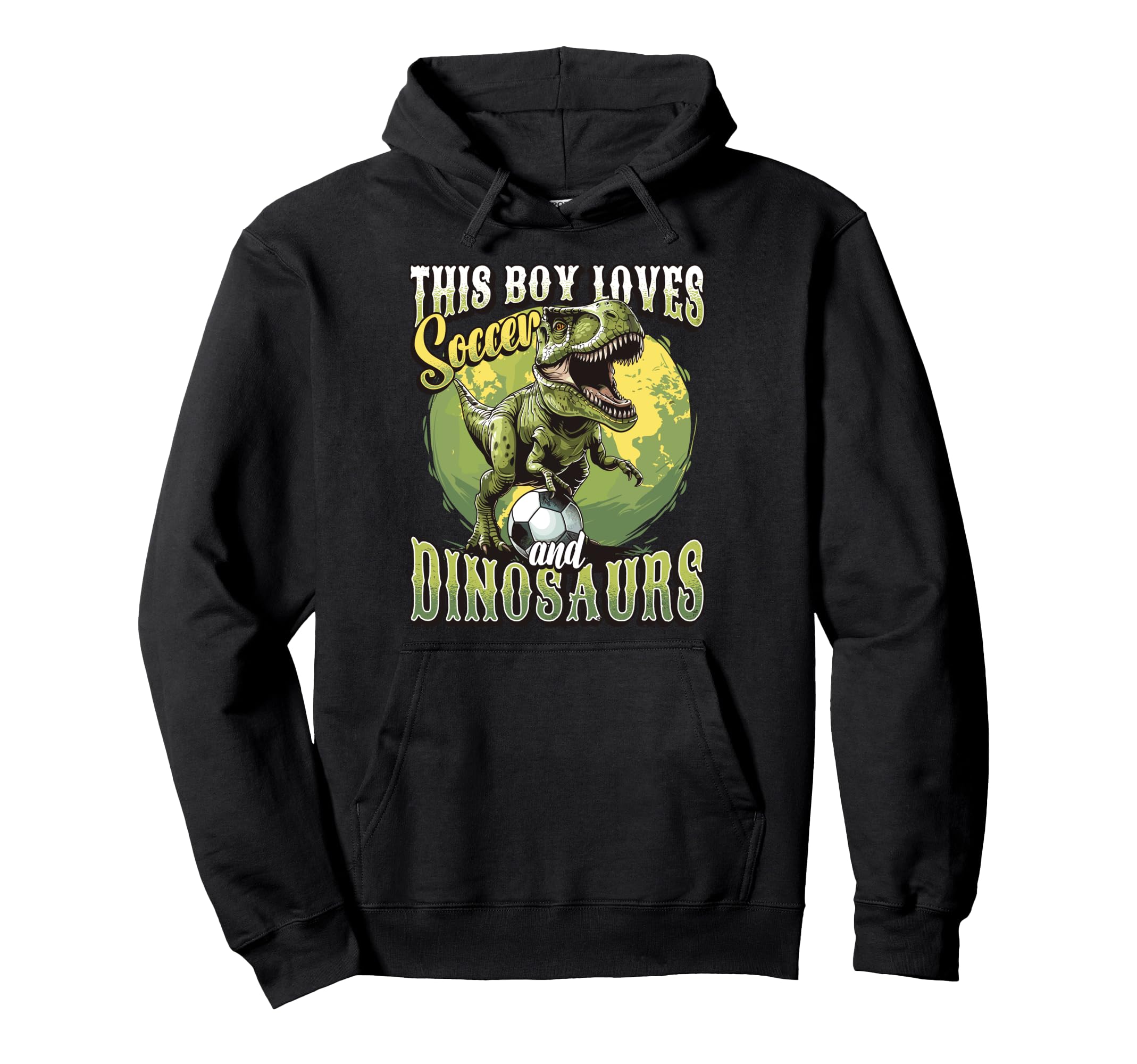 This Loves Soccer And Dinosaurs Hoodie - Novelty Apparel for Adults - T-Shirt, Sweatshirt, Hoodie