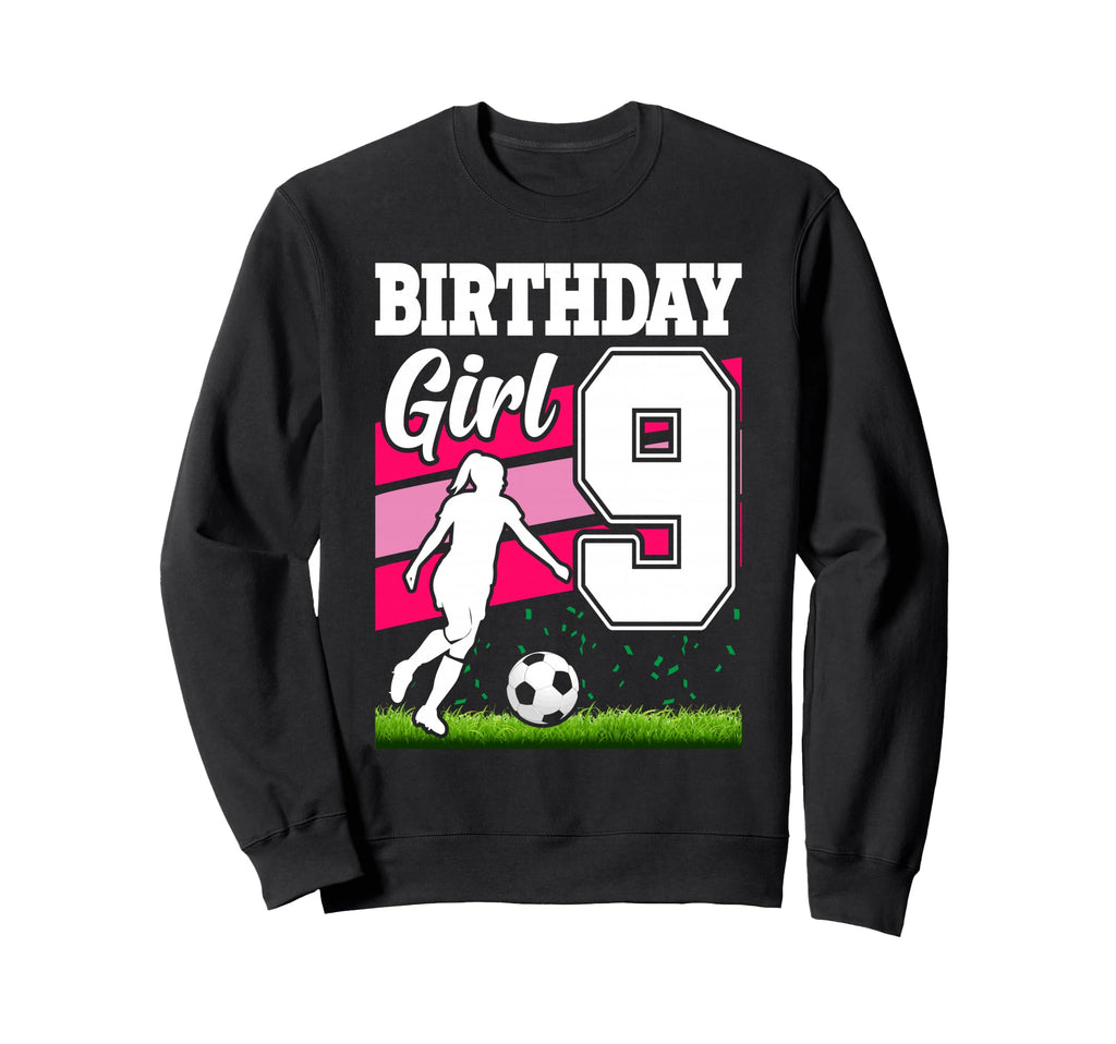 9 Year Old Soccer Birthday Party Sweatshirt - Minimalist Print Unisex - T-Shirt, Sweatshirt, Hoodie