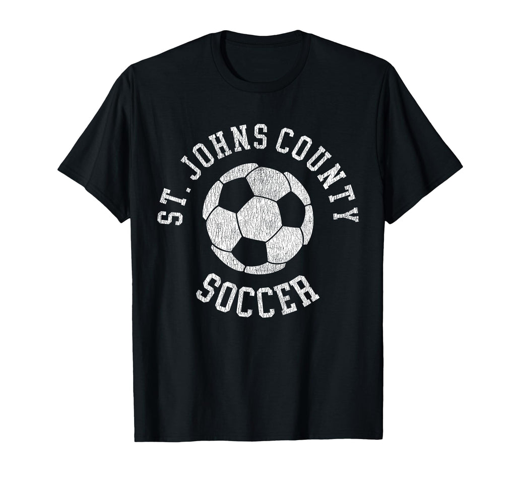 St Johns County Soccer Distressed 90S T-Shirt - Trendy Graphic Men Women - T-Shirt, Sweatshirt, Hoodie