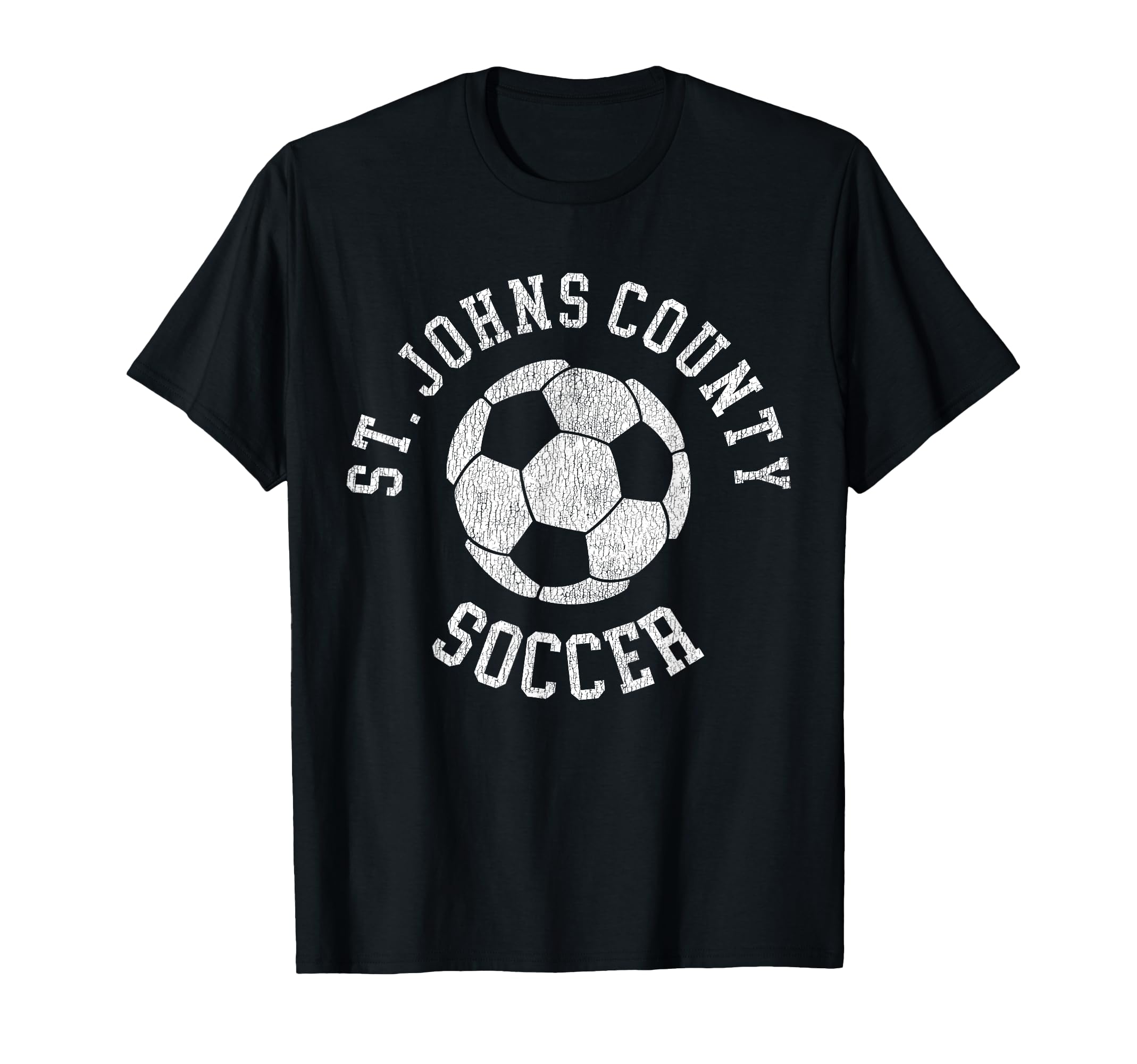St Johns County Soccer Distressed 90S T-Shirt - Trendy Graphic Men Women - T-Shirt, Sweatshirt, Hoodie
