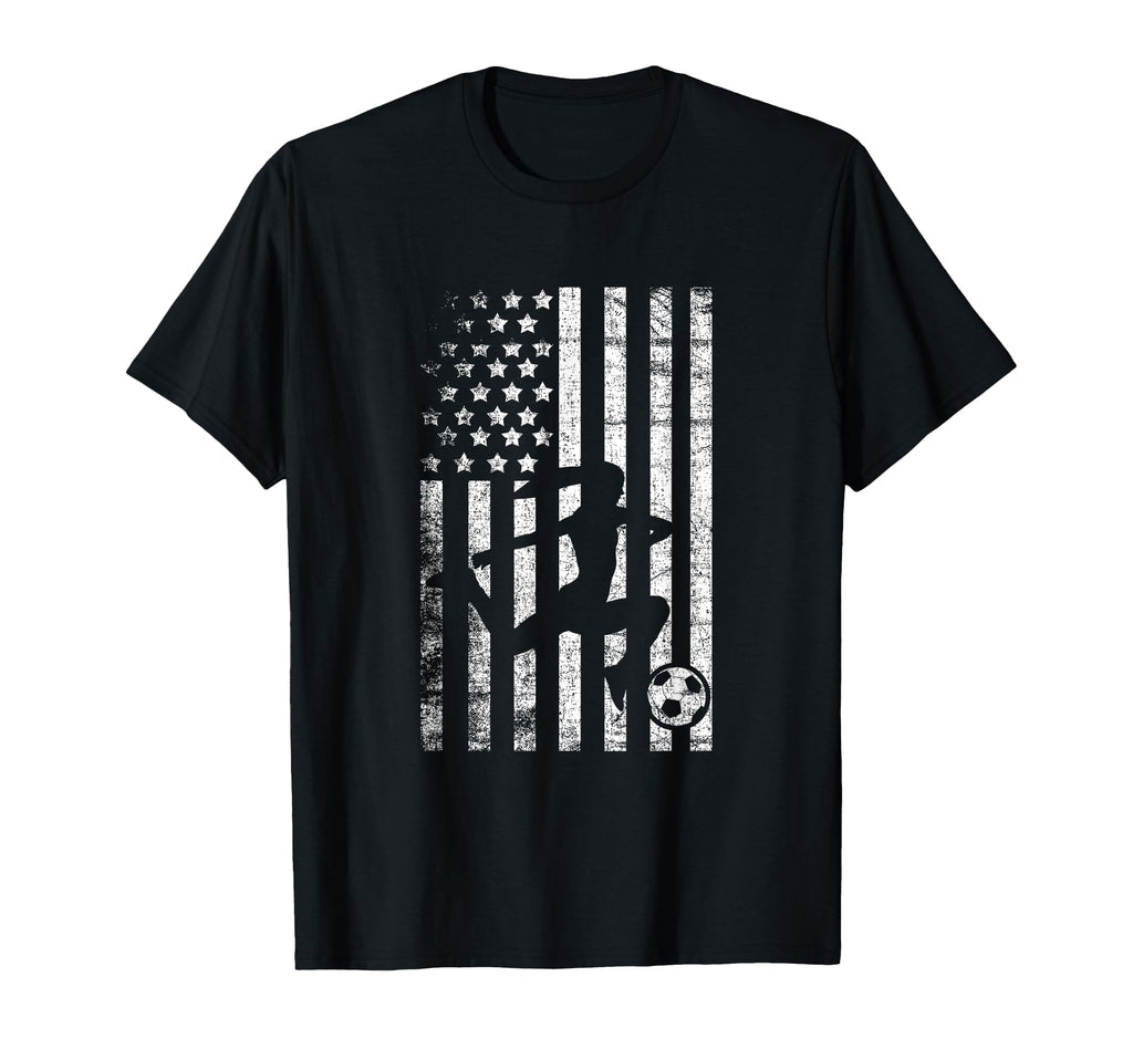 Soccer Patriotic American Flag T-Shirt - Aesthetic Graphic Men Women - T-Shirt, Sweatshirt, Hoodie
