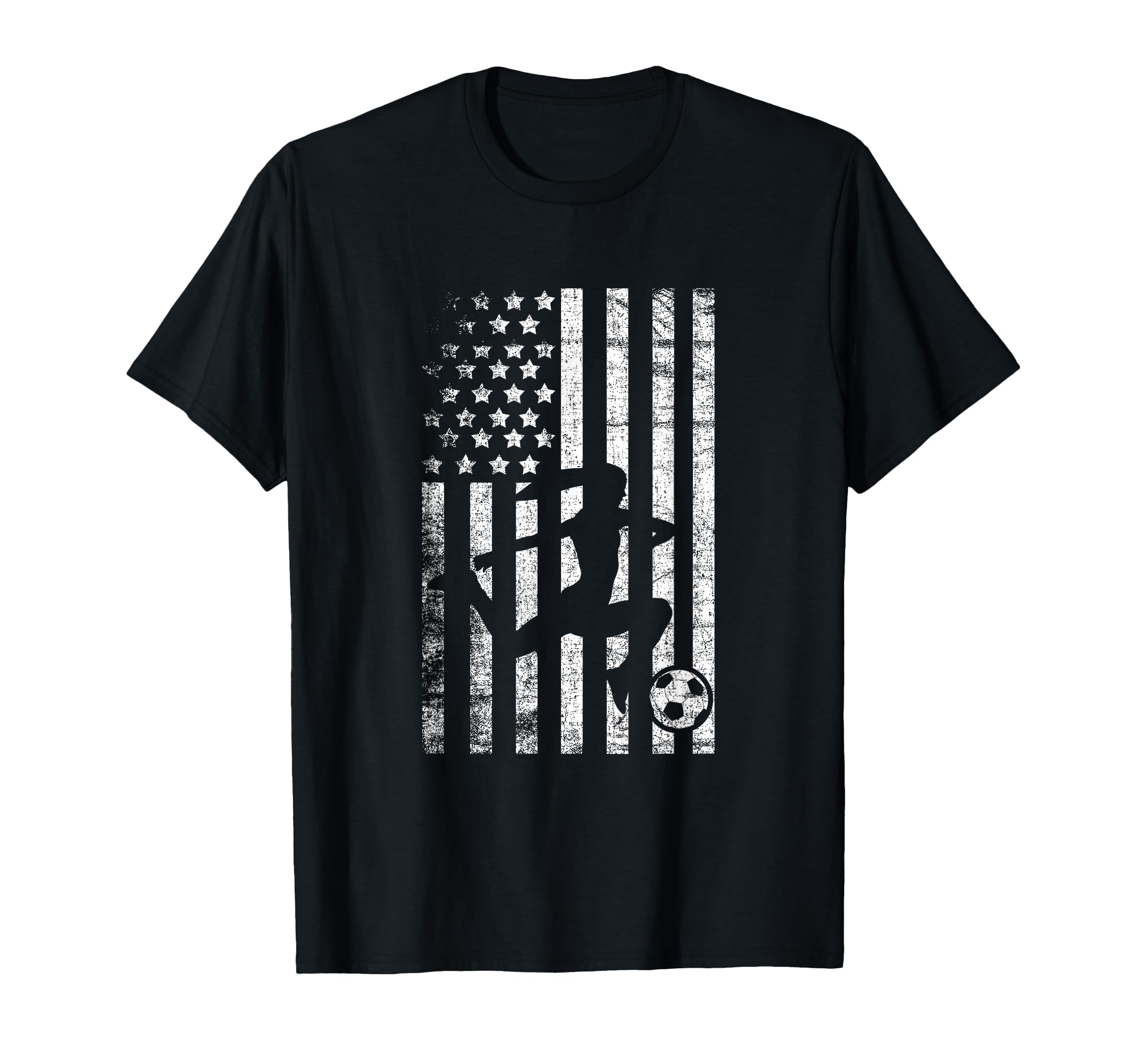 Soccer Patriotic American Flag T-Shirt - Aesthetic Graphic Men Women - T-Shirt, Sweatshirt, Hoodie