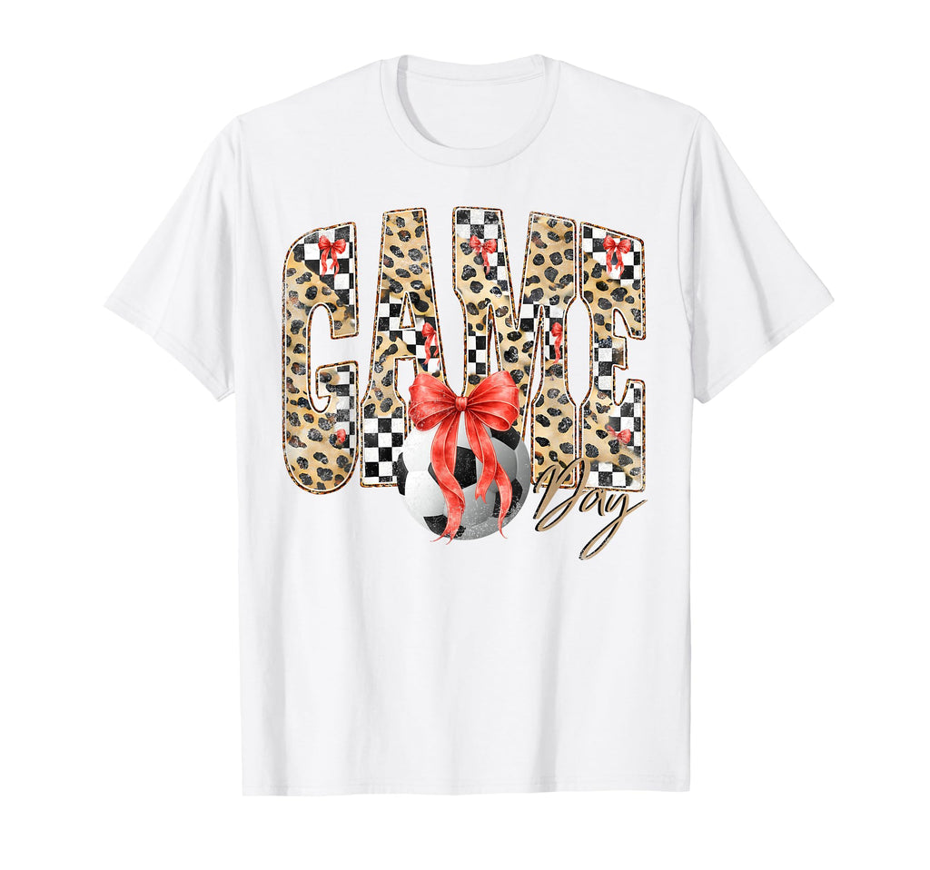 Leopard Checkered Game Day Soccer T-Shirt - Fun Novelty Design for Adults - T-Shirt, Sweatshirt, Hoodie