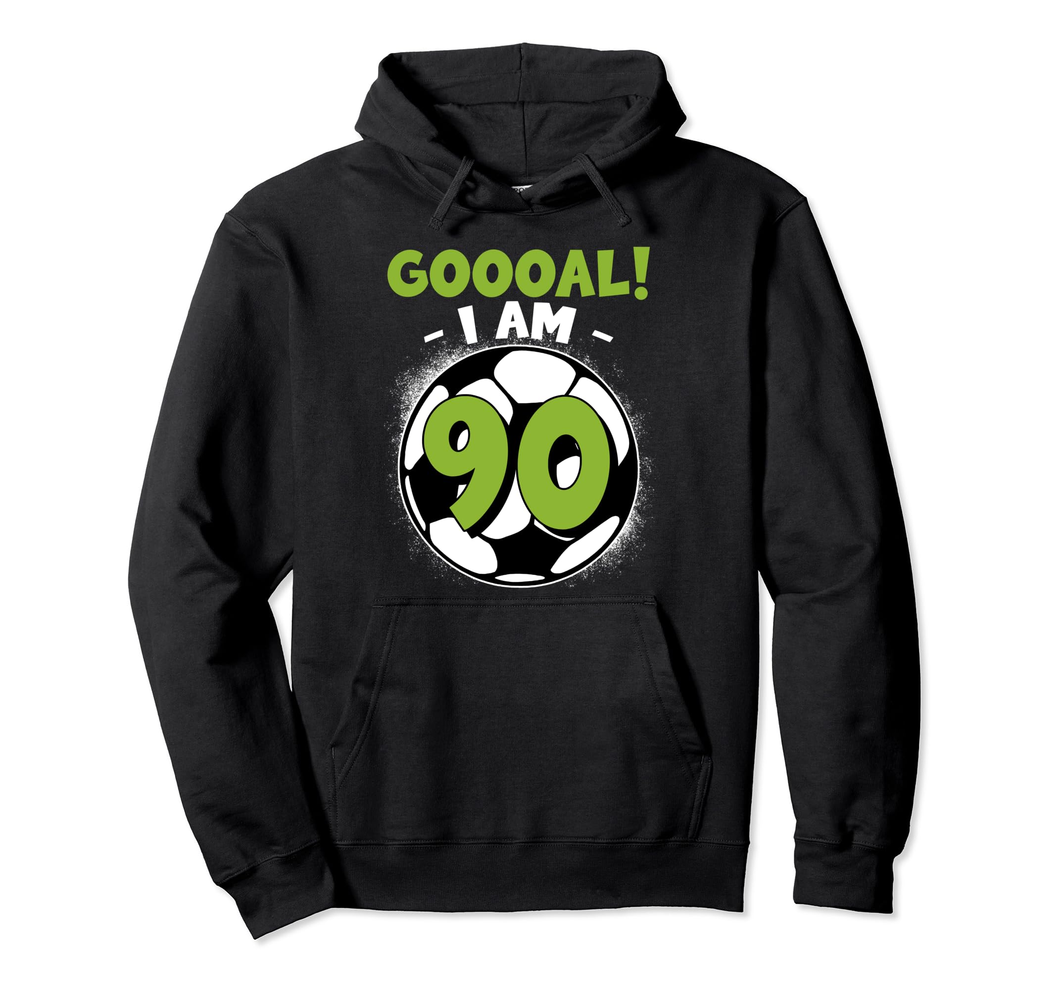 90 Year Old Birthday Soccer Themed Hoodie - Custom Art Print for Adults - T-Shirt, Sweatshirt, Hoodie