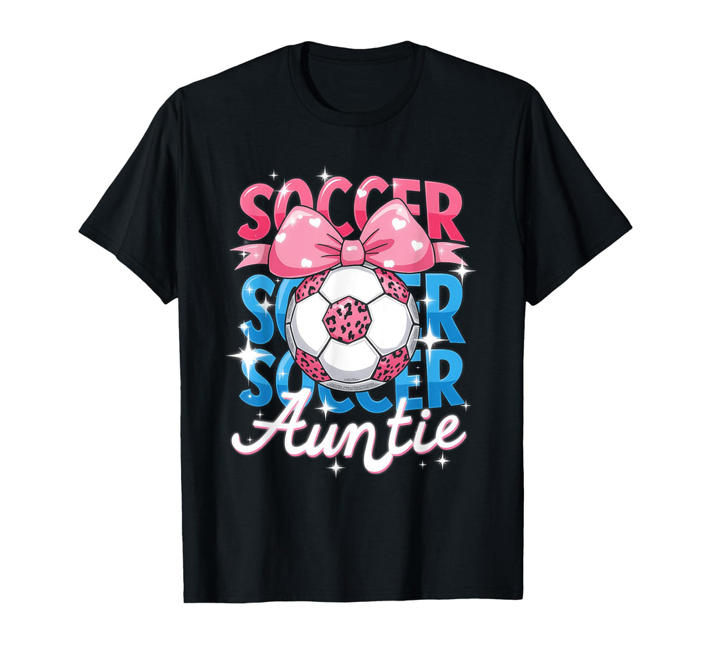 Groovy Soccer Auntie Coquette Bow T-Shirt - Aesthetic Graphic for Adults - T-Shirt, Sweatshirt, Hoodie
