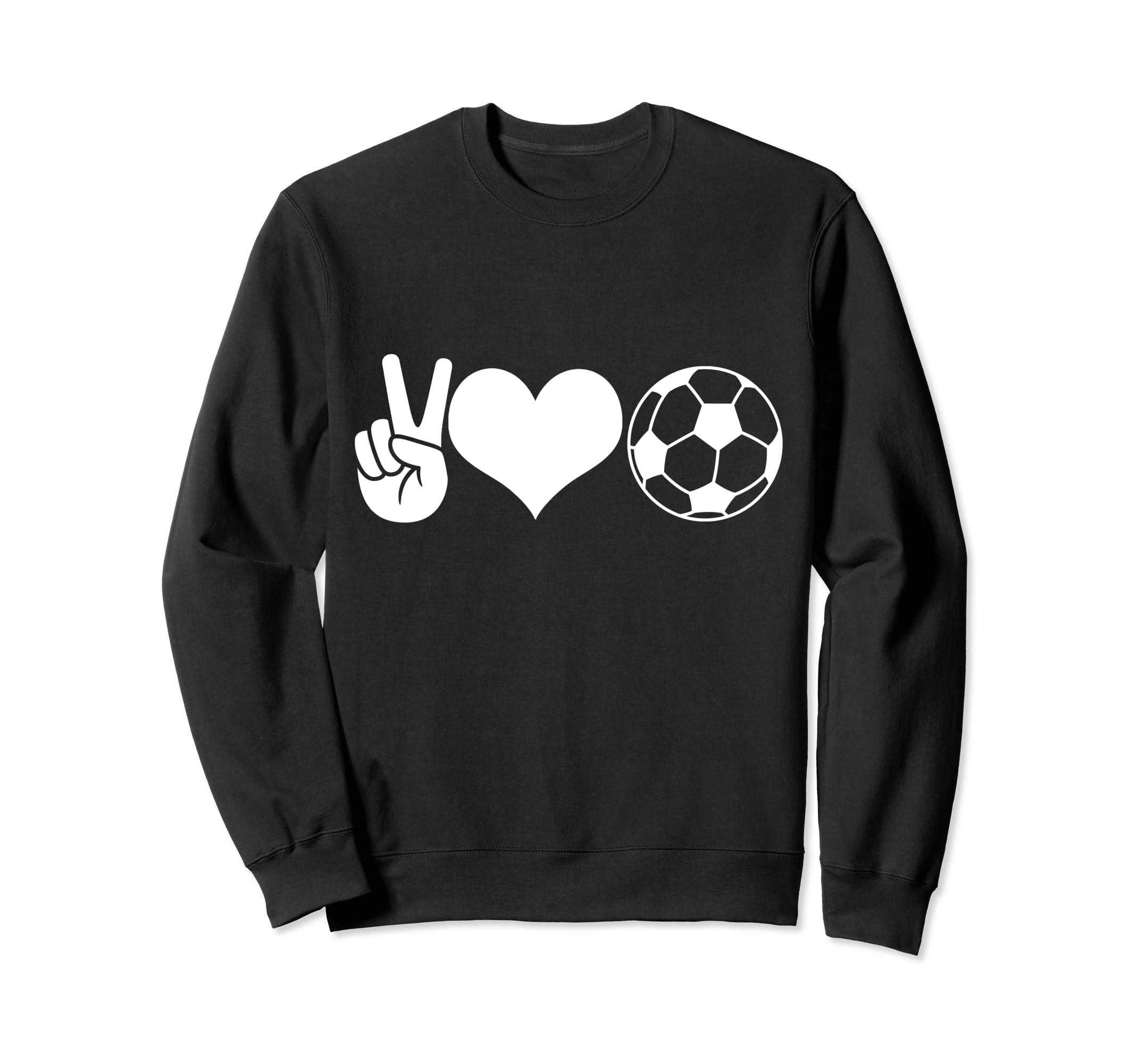 Soccer Peace Love Soccer Player Sweatshirt - Unique Graphic Unisex - T-Shirt, Sweatshirt, Hoodie