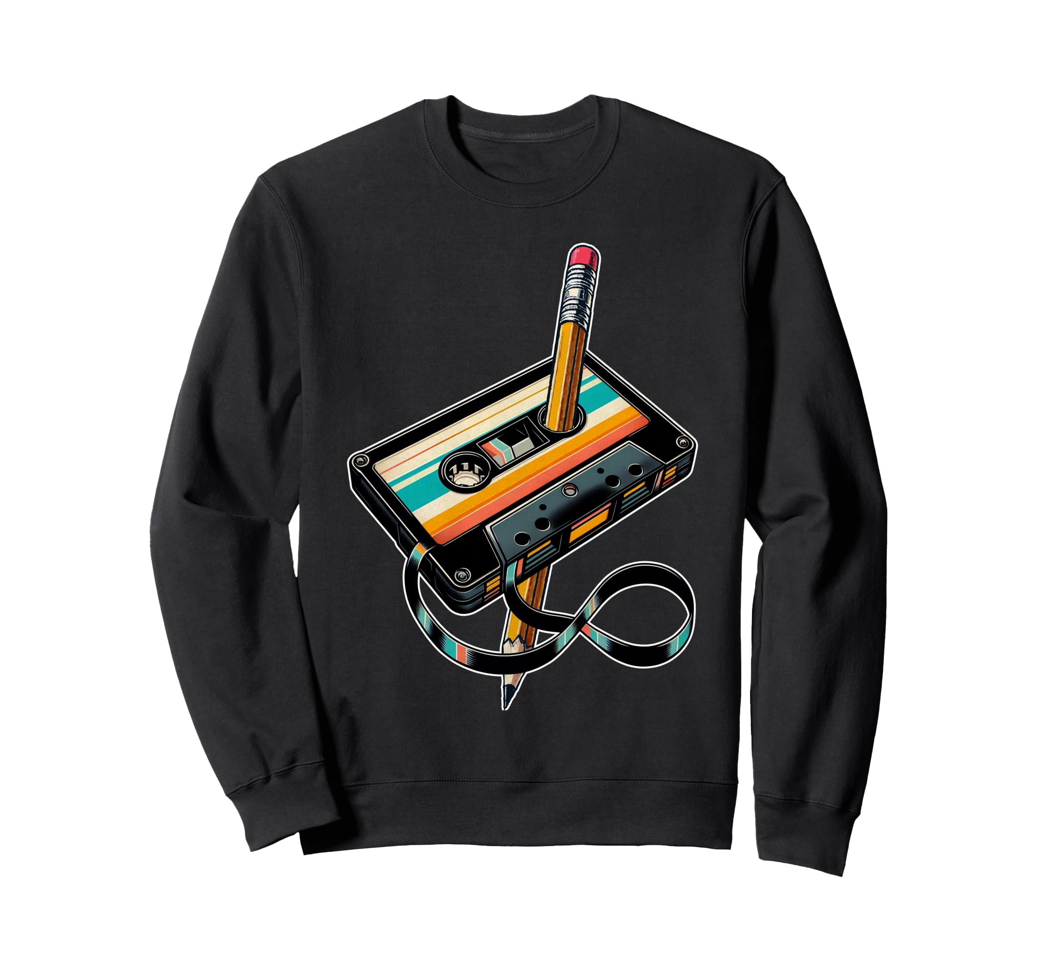 Pencil Rewind Cassette Tape Sweatshirt - Fun Novelty Design Men Women - T-Shirt, Sweatshirt, Hoodie