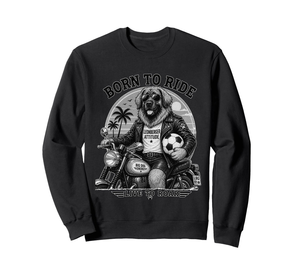 Leonberger Motorbike Love Footbal Sweatshirt - Minimalist Print for Adults - T-Shirt, Sweatshirt, Hoodie
