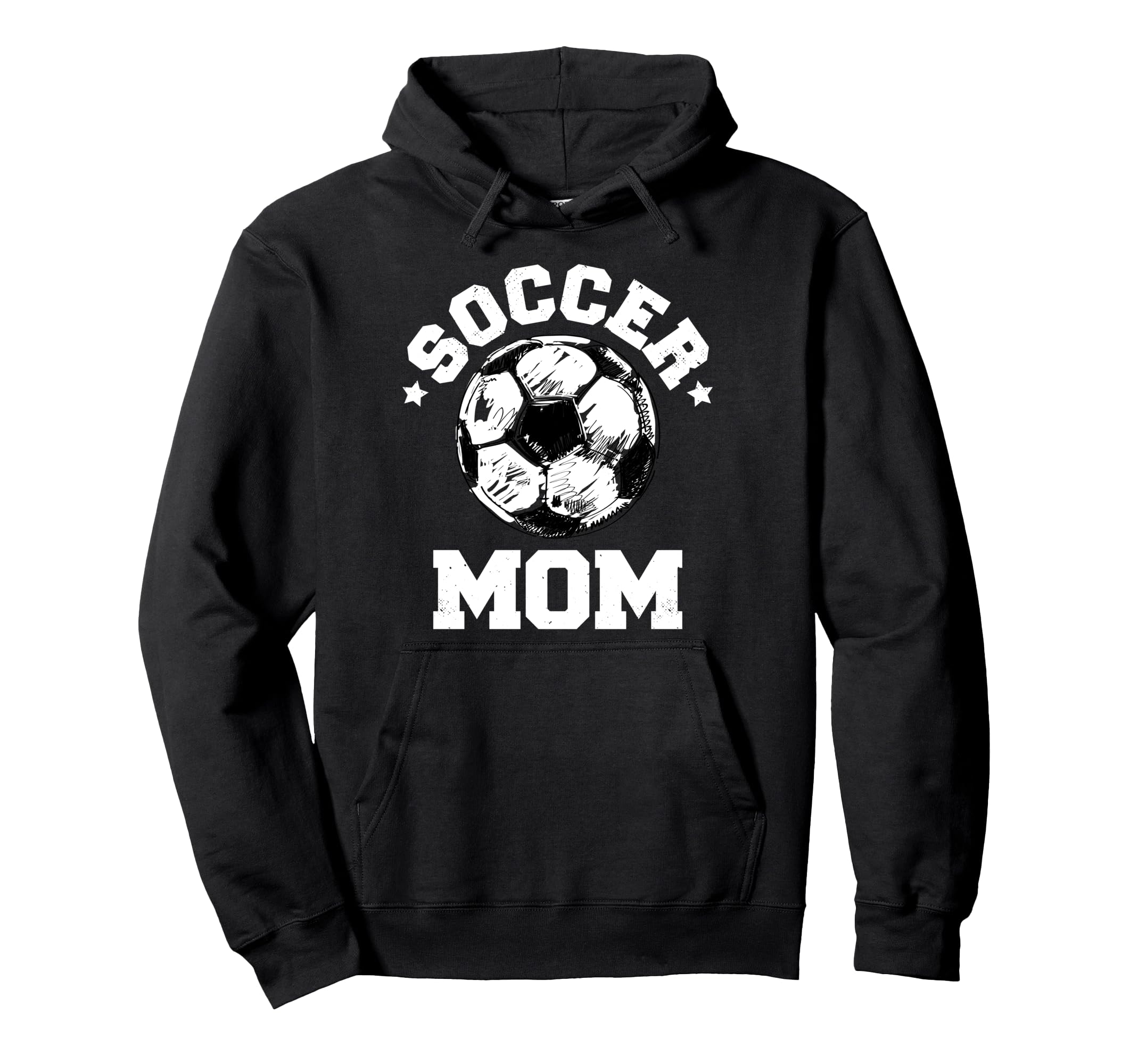 Soccer Mom Funny Soccer Ball Distressed Hoodie - Trendy Graphic for Adults - T-Shirt, Sweatshirt, Hoodie