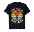 Busy Raising Ballers Athlete Mom Groovy T-Shirt - Trendy Graphic Unisex - T-Shirt, Sweatshirt, Hoodie