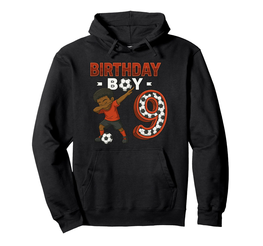 Dabbing 9 Year Old Soccer Player Hoodie - Aesthetic Graphic Men Women - T-Shirt, Sweatshirt, Hoodie