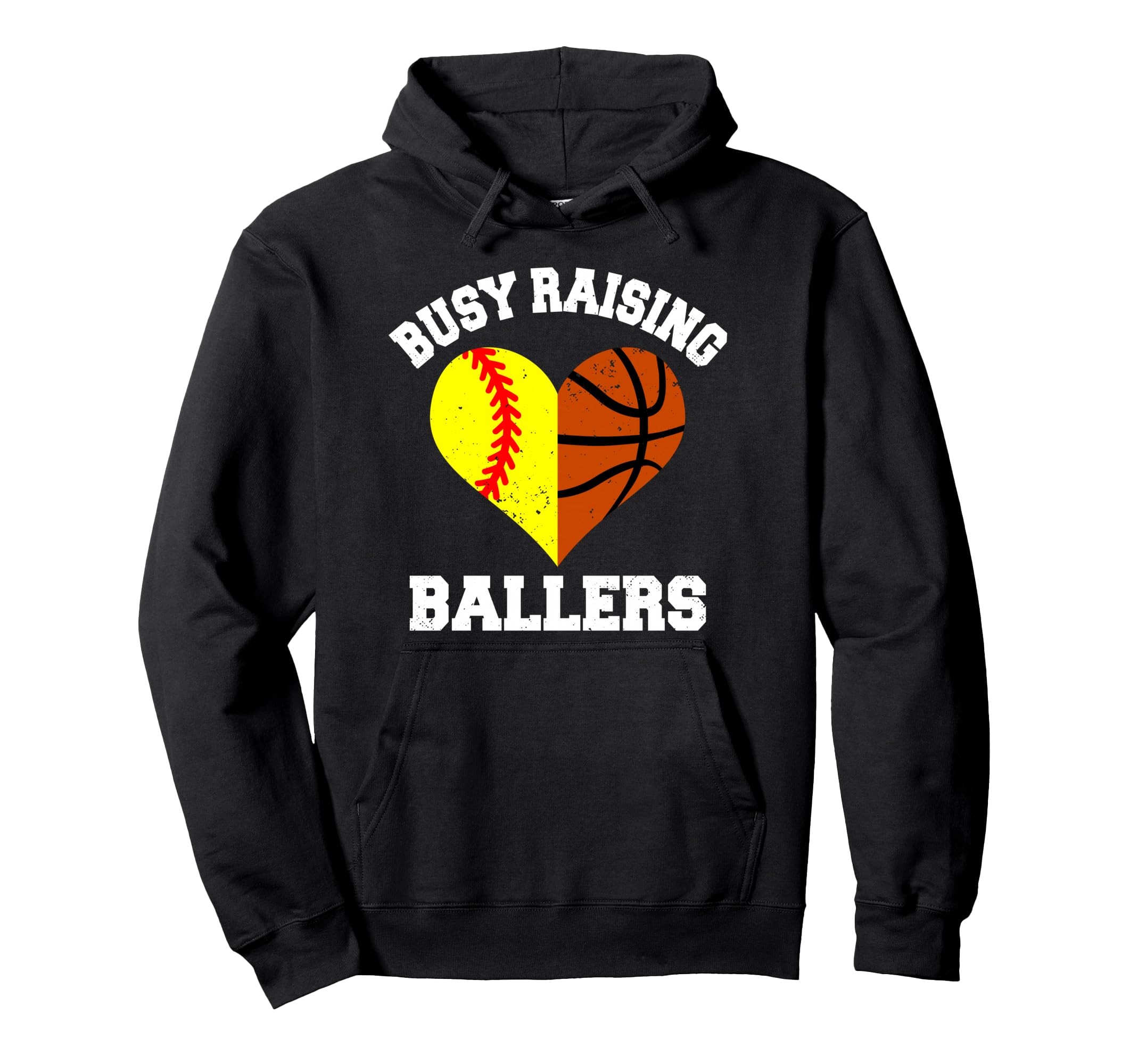 Busy Raising Ballers Softball Hoodie - Minimalist Print for Adults - T-Shirt, Sweatshirt, Hoodie