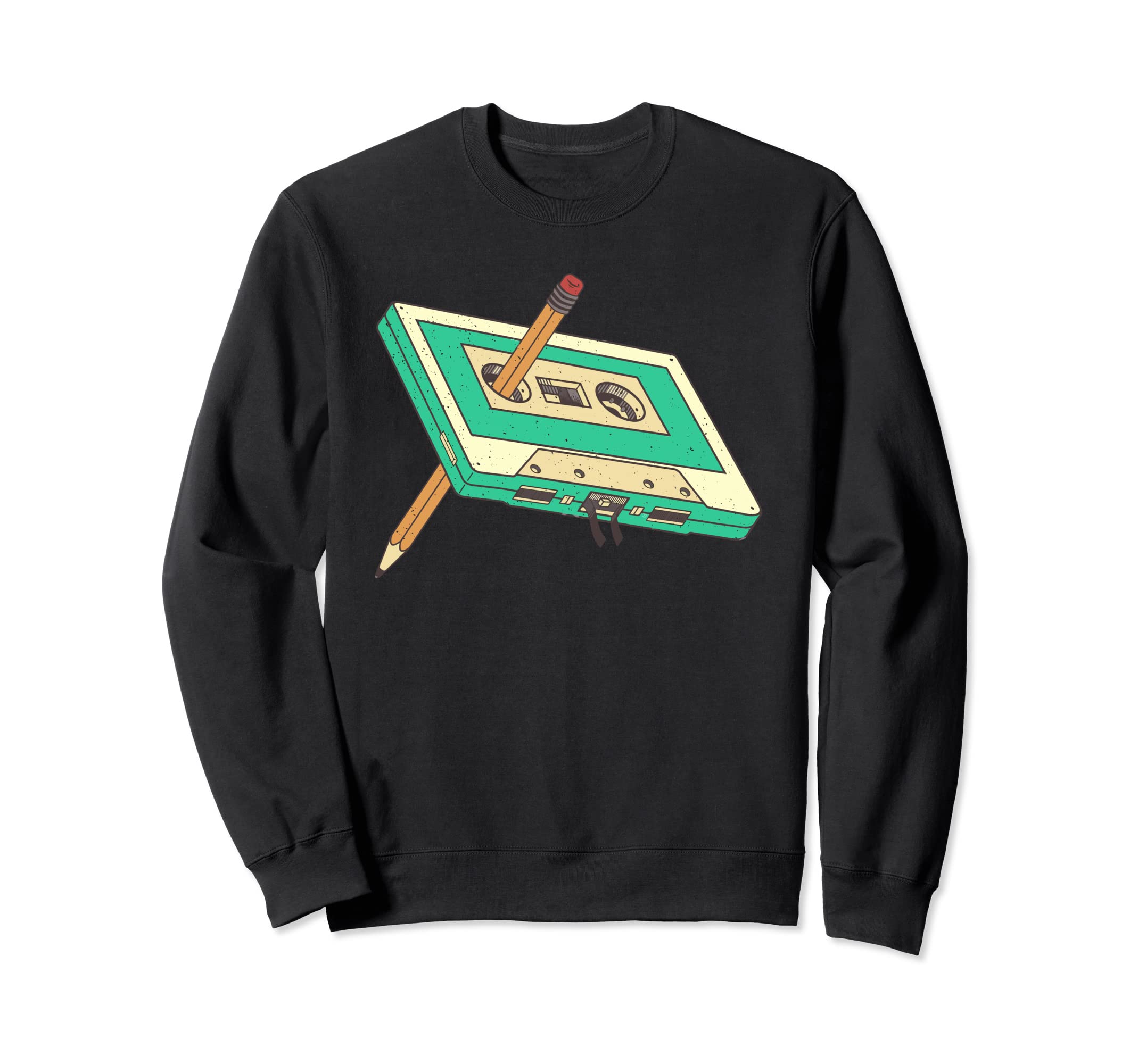 Funny 80S 90S Cassette Pencil Rewind Sweatshirt - Unique Graphic Men Women - T-Shirt, Sweatshirt, Hoodie
