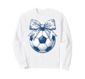 Soccer Floral Blue Toile Coquette Sweatshirt - Minimalist Print for Adults - T-Shirt, Sweatshirt, Hoodie