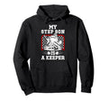 Hockey Keeper Step Dad Hockey Goalie Hoodie - Minimalist Print Unisex - T-Shirt, Sweatshirt, Hoodie