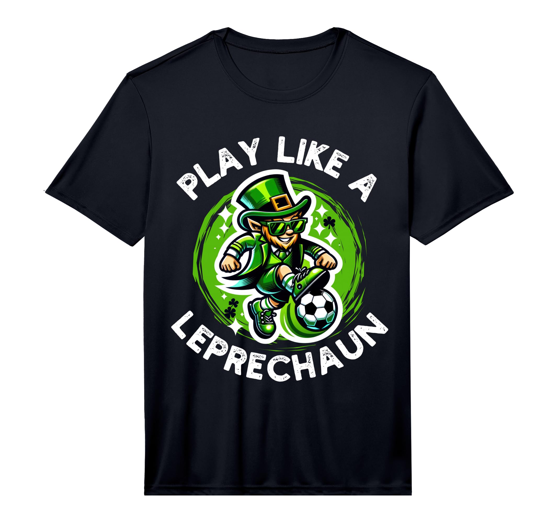 Leprechaun Shamrock St Patricks Day Soccer T-Shirt - Trendy Graphic Unisex - T-Shirt, Sweatshirt, Hoodie