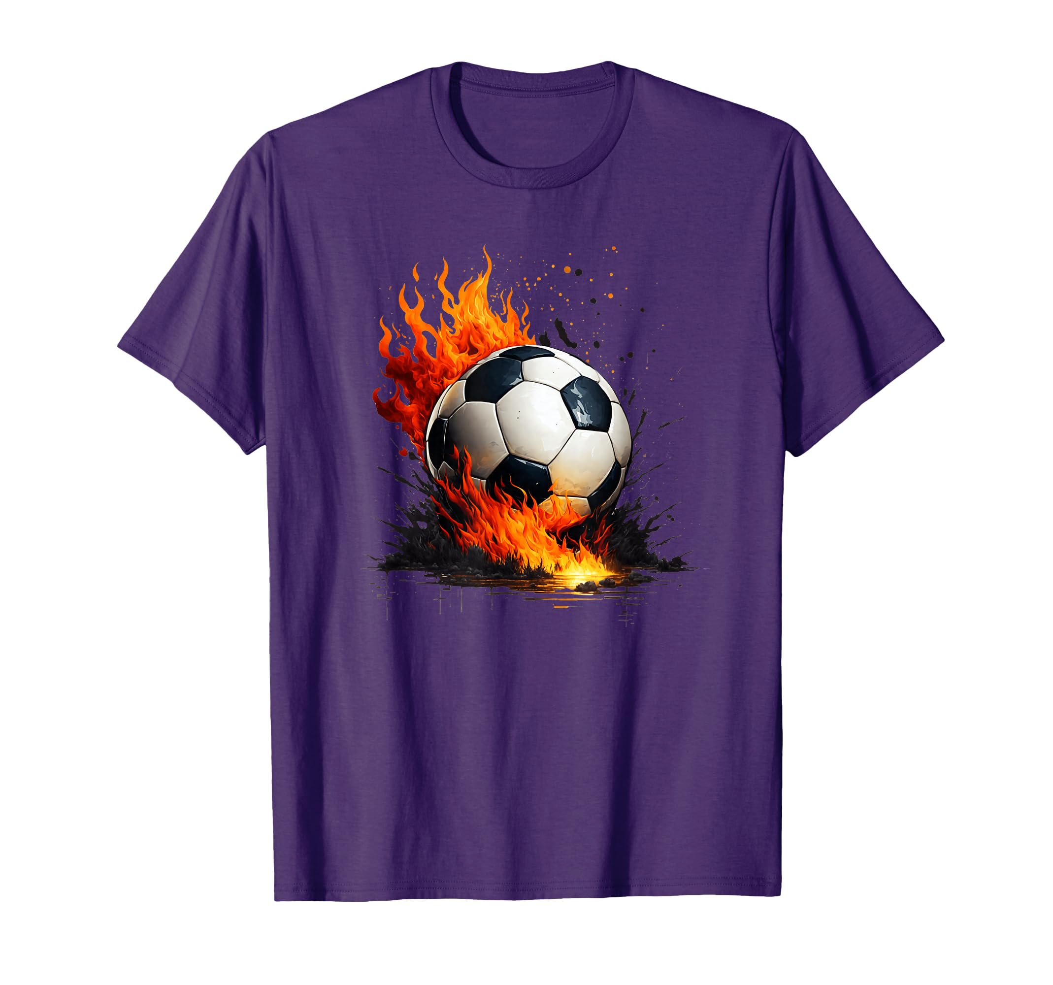 Soccer Soccer Lover Flaming Soccer Ball T-Shirt - Trendy Graphic for Adults - T-Shirt, Sweatshirt, Hoodie