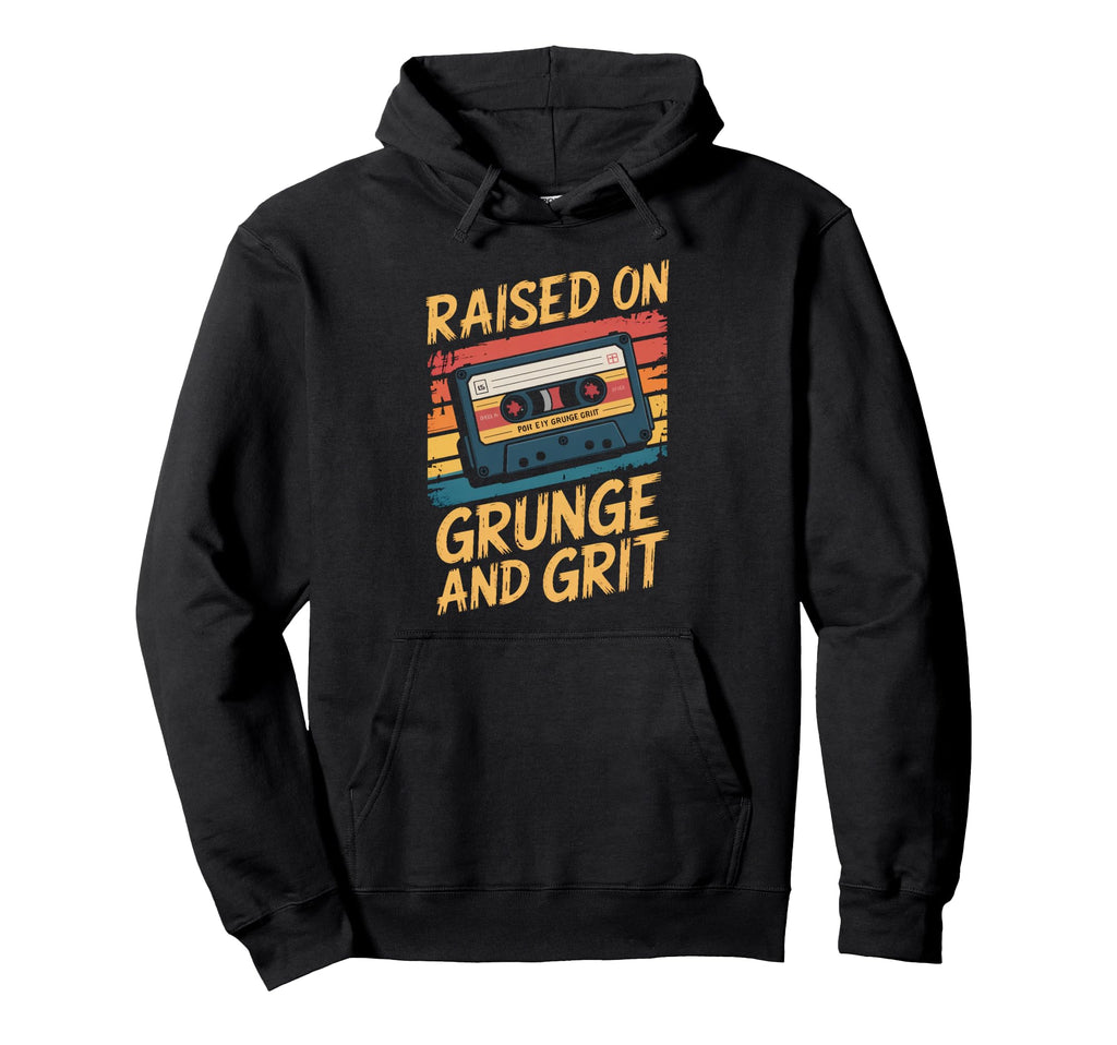 Grunge 90S Cassette Raised Grunge Hoodie - Casual Everyday Wear Men Women - T-Shirt, Sweatshirt, Hoodie