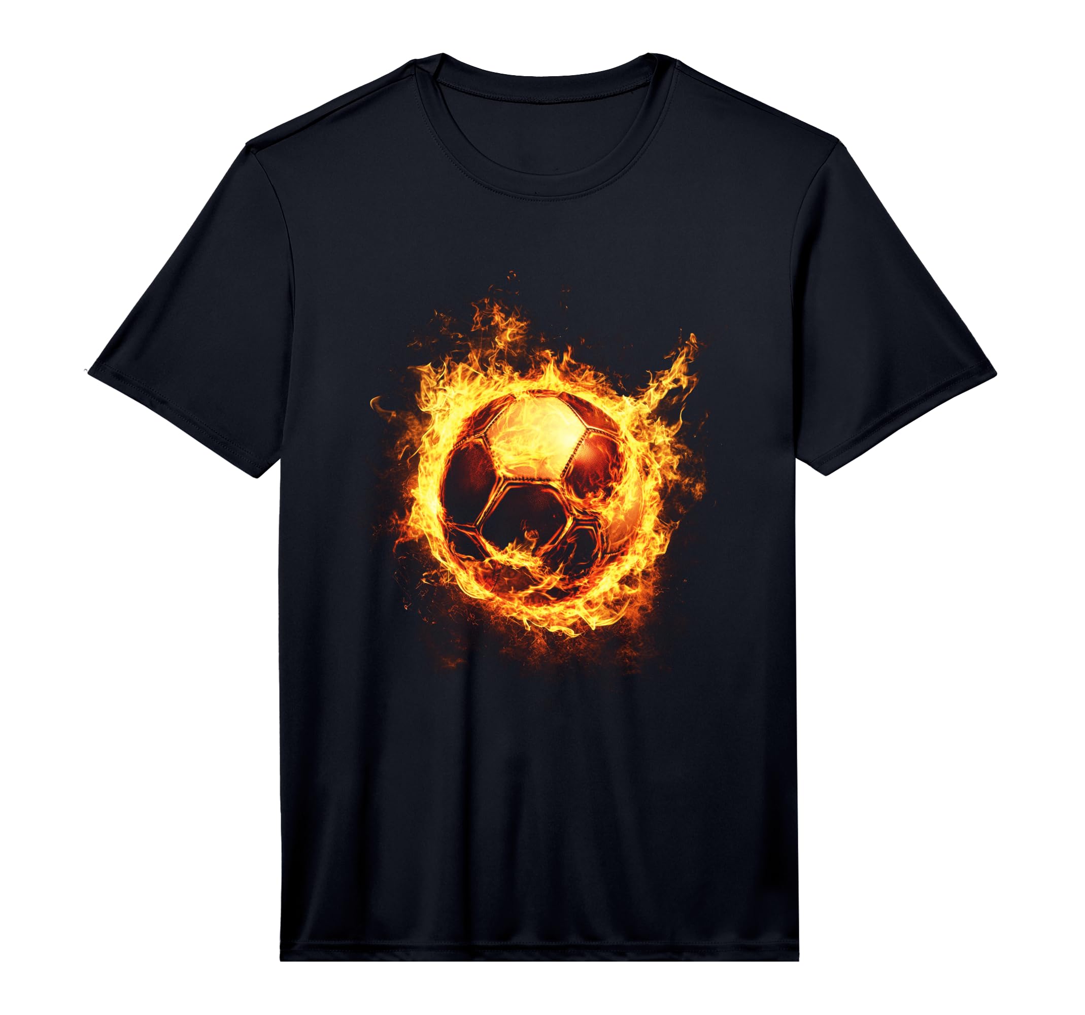 Mens Football Fire Burning Fierce T-Shirt - Streetwear Style for Adults - T-Shirt, Sweatshirt, Hoodie