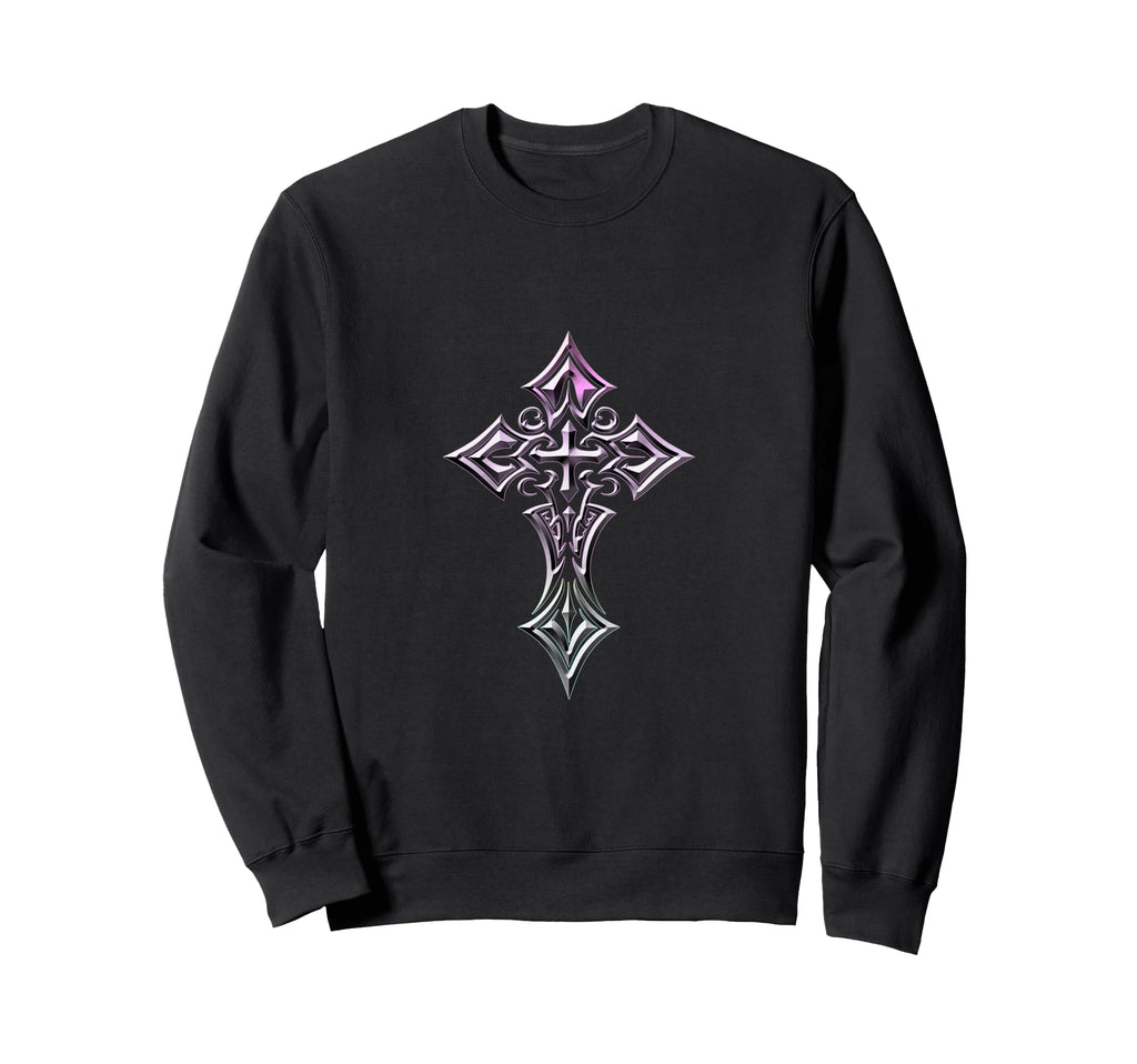 Emo Goth Cross Minimal Gothic Sweatshirt - Trendy Graphic for Adults - T-Shirt, Sweatshirt, Hoodie