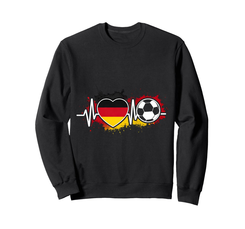Germany Flag Heart Soccer Ball Sweatshirt - Casual Everyday Wear Unisex - T-Shirt, Sweatshirt, Hoodie