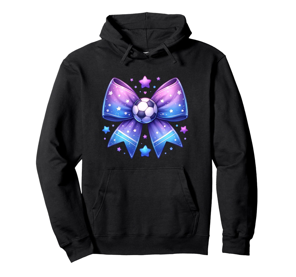 Soccer Coquette Bow Sports Blue And Purple Hoodie - Minimalist Print Unisex - T-Shirt, Sweatshirt, Hoodie