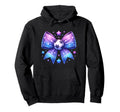 Soccer Coquette Bow Sports Blue And Purple Hoodie - Minimalist Print Unisex - T-Shirt, Sweatshirt, Hoodie