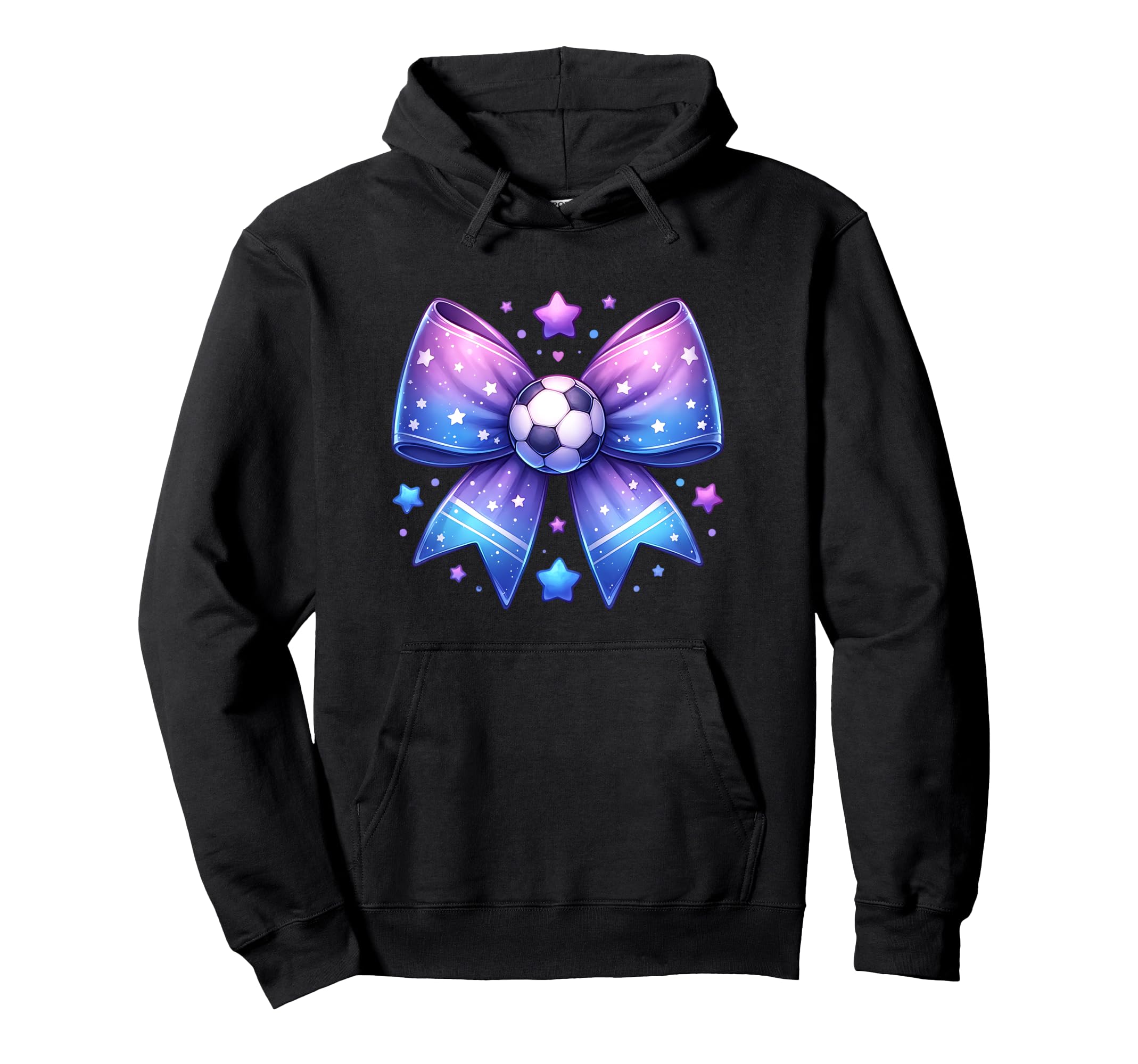 Soccer Coquette Bow Sports Blue And Purple Hoodie - Minimalist Print Unisex - T-Shirt, Sweatshirt, Hoodie