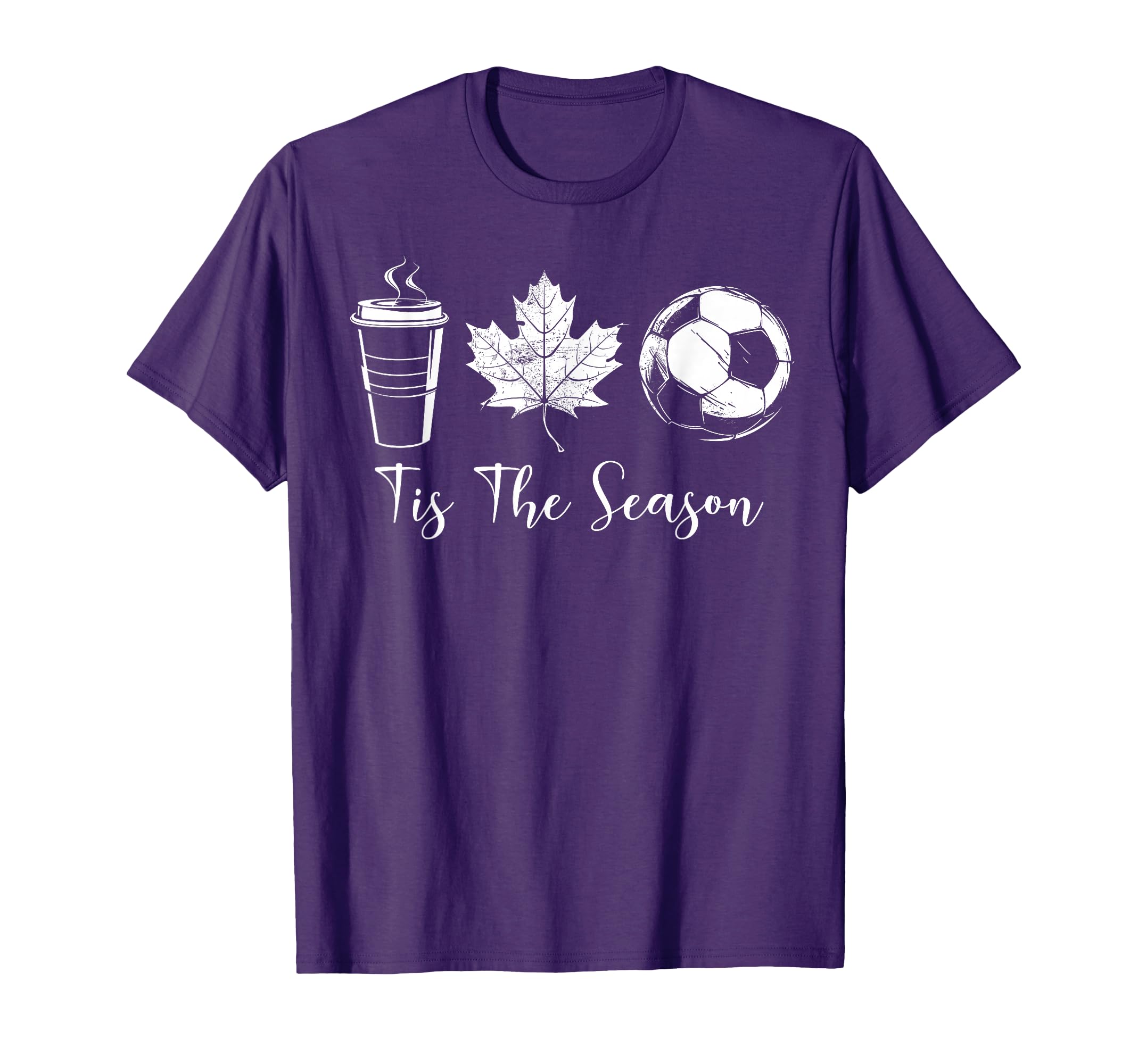 Tis Season Coffee Maple Leaf Soccer T-Shirt - Minimalist Print for Adults - T-Shirt, Sweatshirt, Hoodie