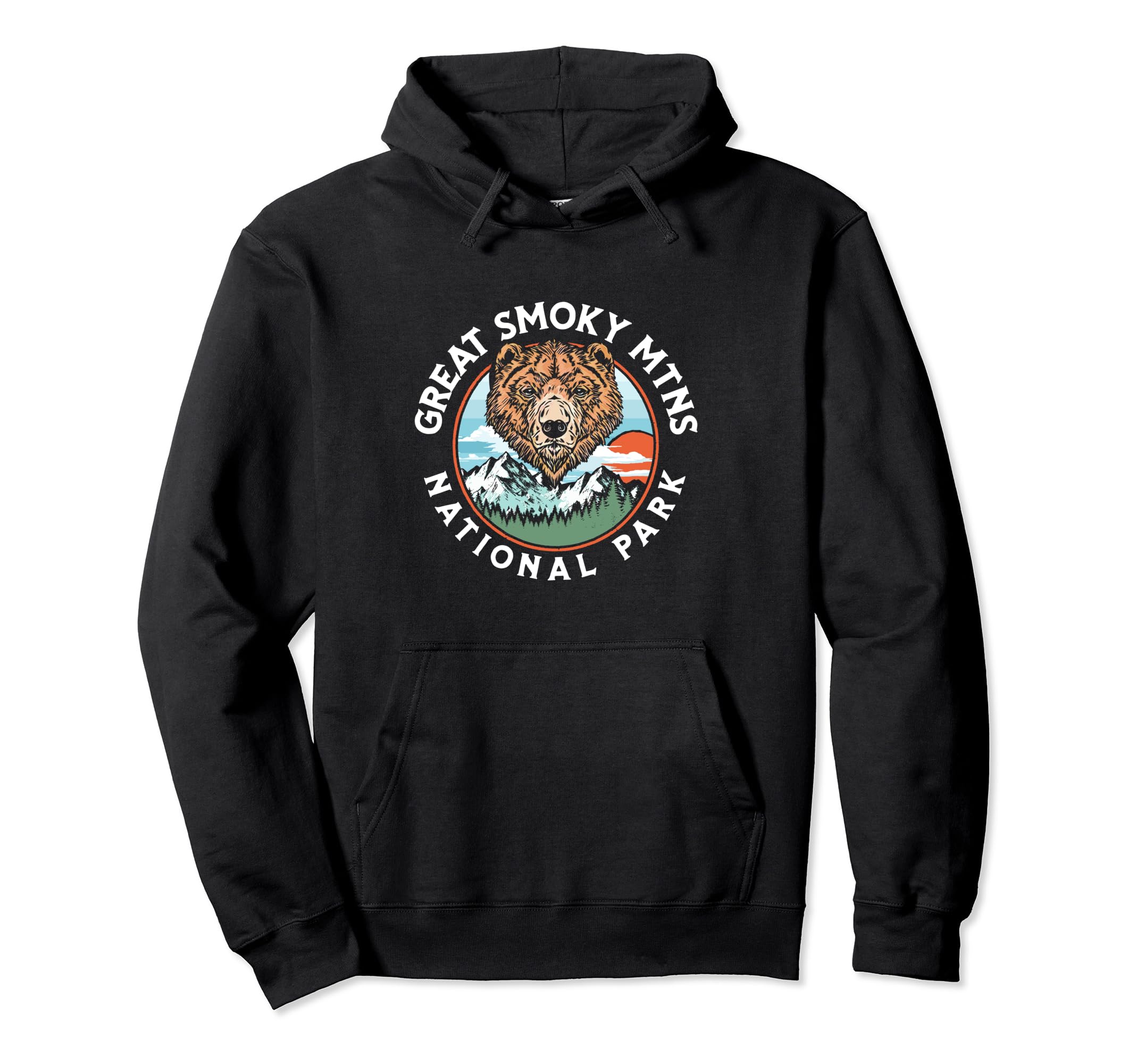 Great Smoky Mountains National Park Grizzly Hoodie - Trendy Graphic Unisex - T-Shirt, Sweatshirt, Hoodie