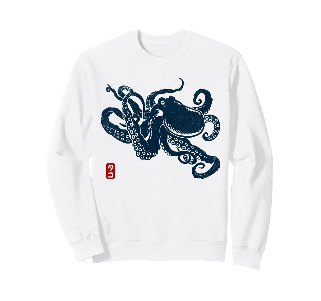 Japanese Aesthetic Asian Kraken Octopus Sweatshirt - Trendy Graphic Unisex - T-Shirt, Sweatshirt, Hoodie