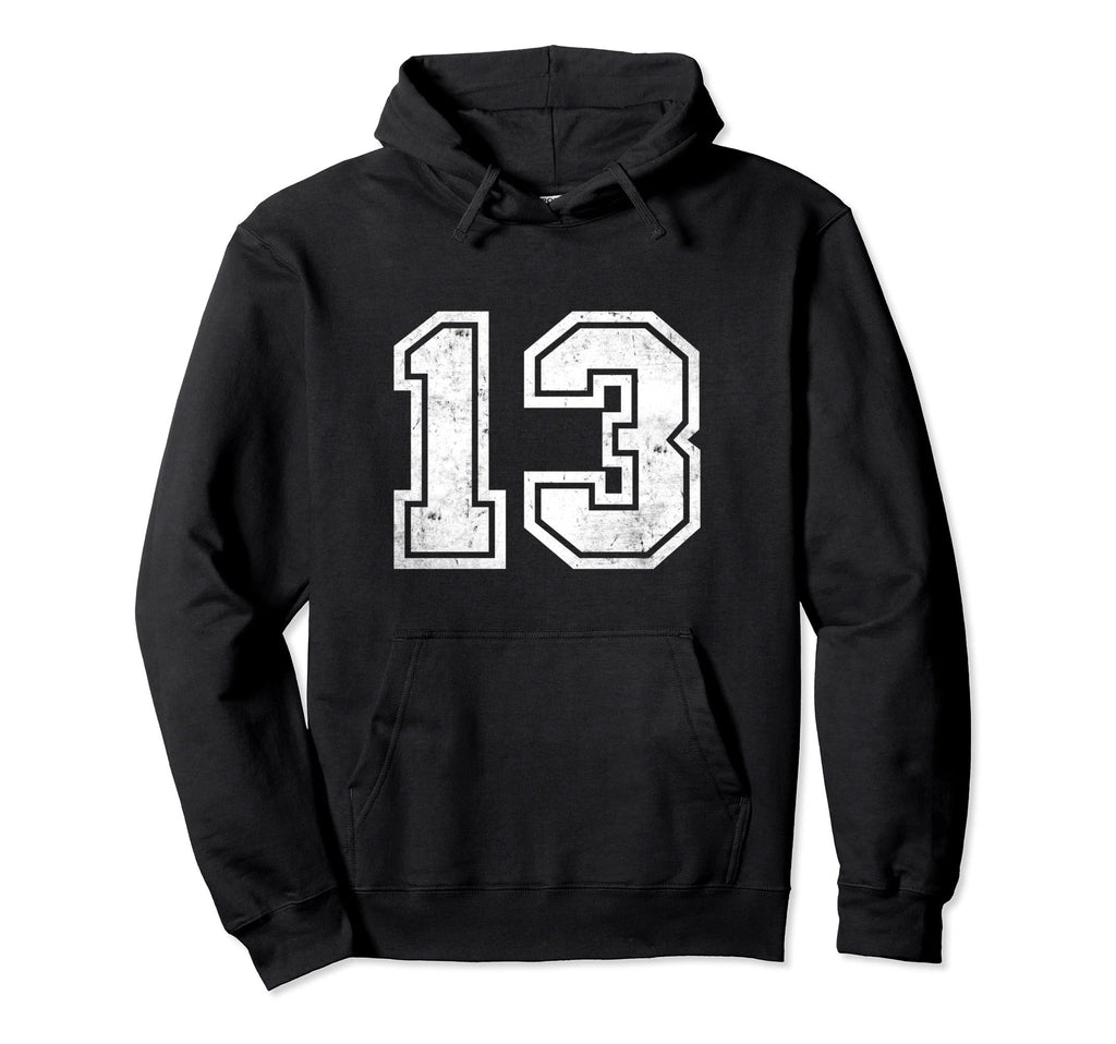 Number 13 Sports Jersey Birthday Hoodie - Casual Everyday Wear for Adults - T-Shirt, Sweatshirt, Hoodie