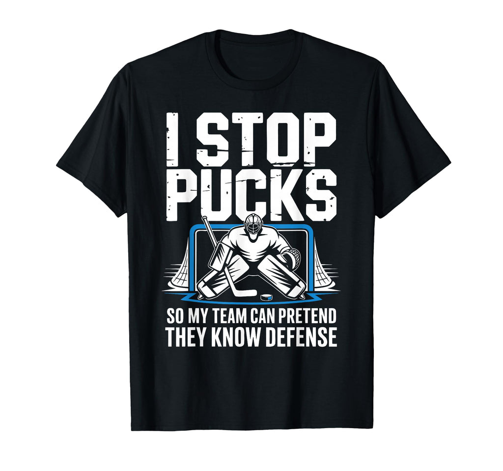 Funny Ice Hockey Goalkeeper Defense T-Shirt - Minimalist Print for Adults - T-Shirt, Sweatshirt, Hoodie