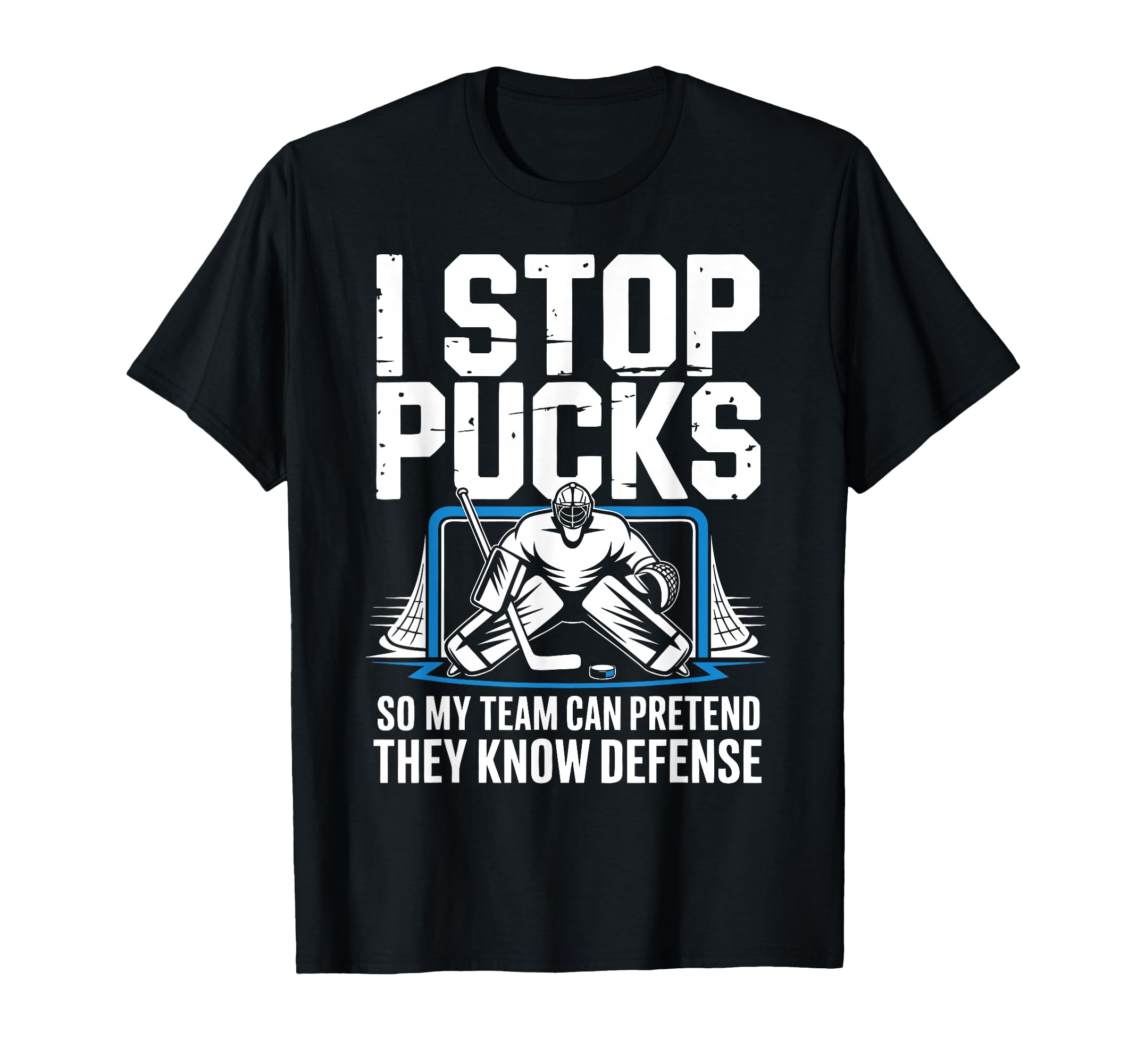 Funny Ice Hockey Goalkeeper Defense T-Shirt - Minimalist Print for Adults - T-Shirt, Sweatshirt, Hoodie