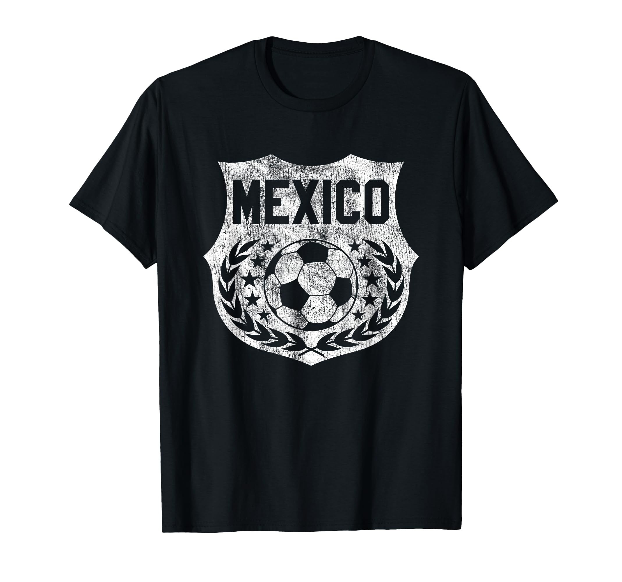 Mexico Soccer Distressed Shield Badge T-Shirt - Graphic Print Men Women - T-Shirt, Sweatshirt, Hoodie