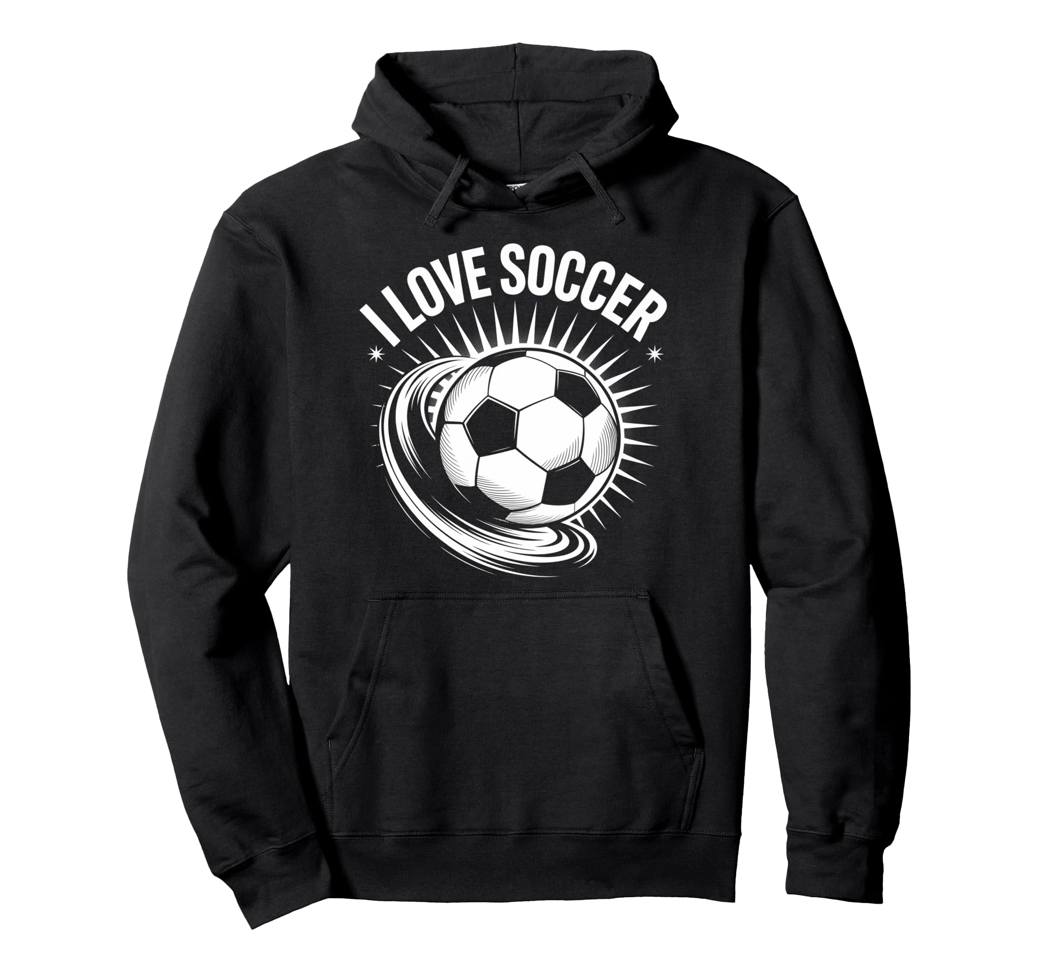 I Love Soccer Ball Passion Action Hoodie - Custom Art Print for Adults - T-Shirt, Sweatshirt, Hoodie